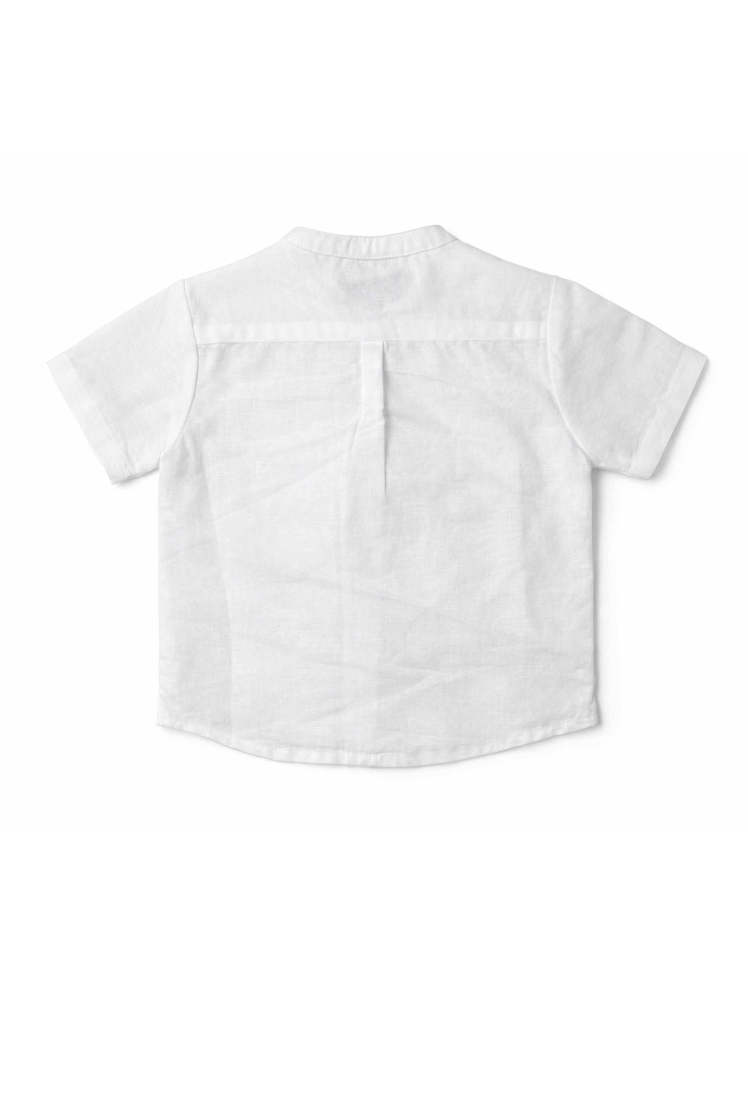 Boy Shirt & Pant Set – White & Khaki (Pure Cotton)