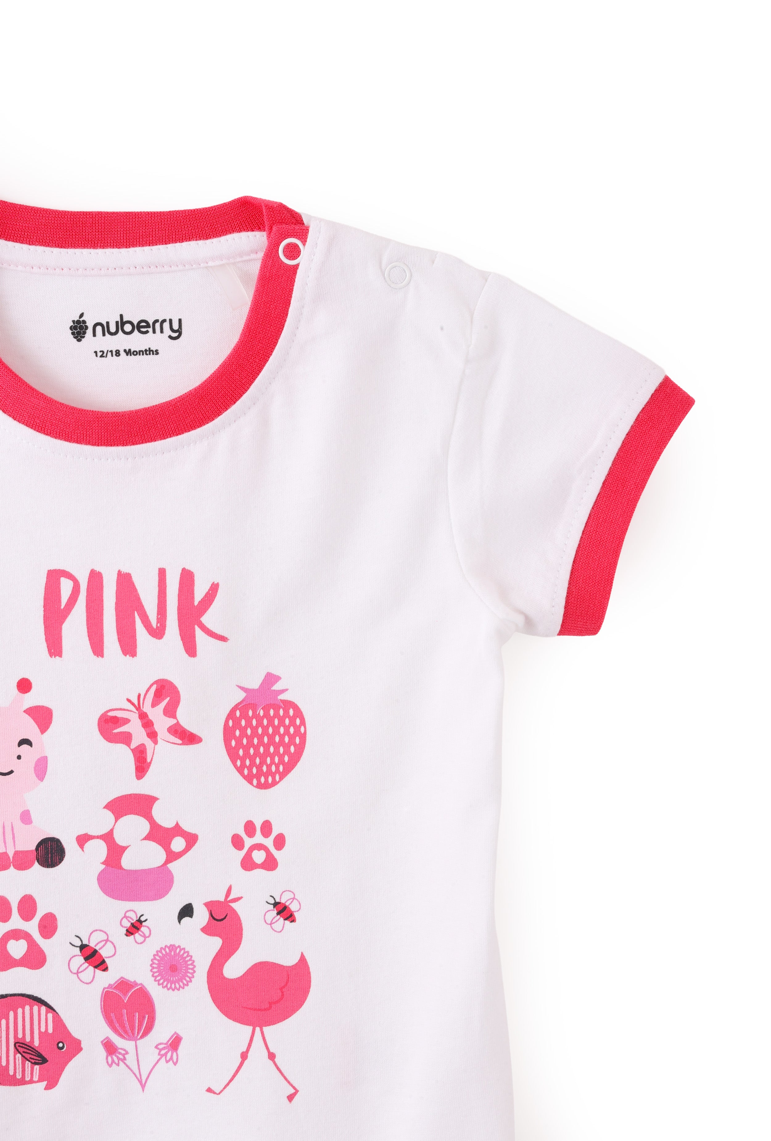 NUBERRY KIDS GIRL-T-SHIRT-CASUAL ROUND NECK HALF SLEEVE