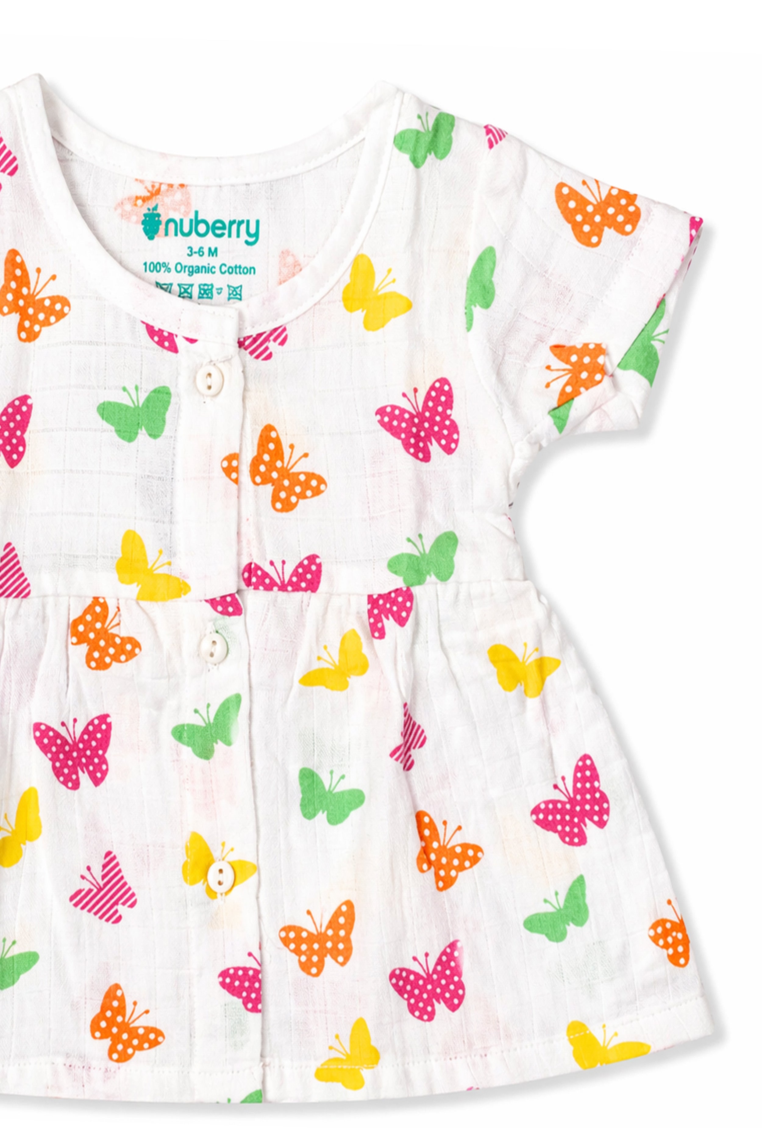 Nuberry Newborn Girls | Half Sleeve | Muslin Frock