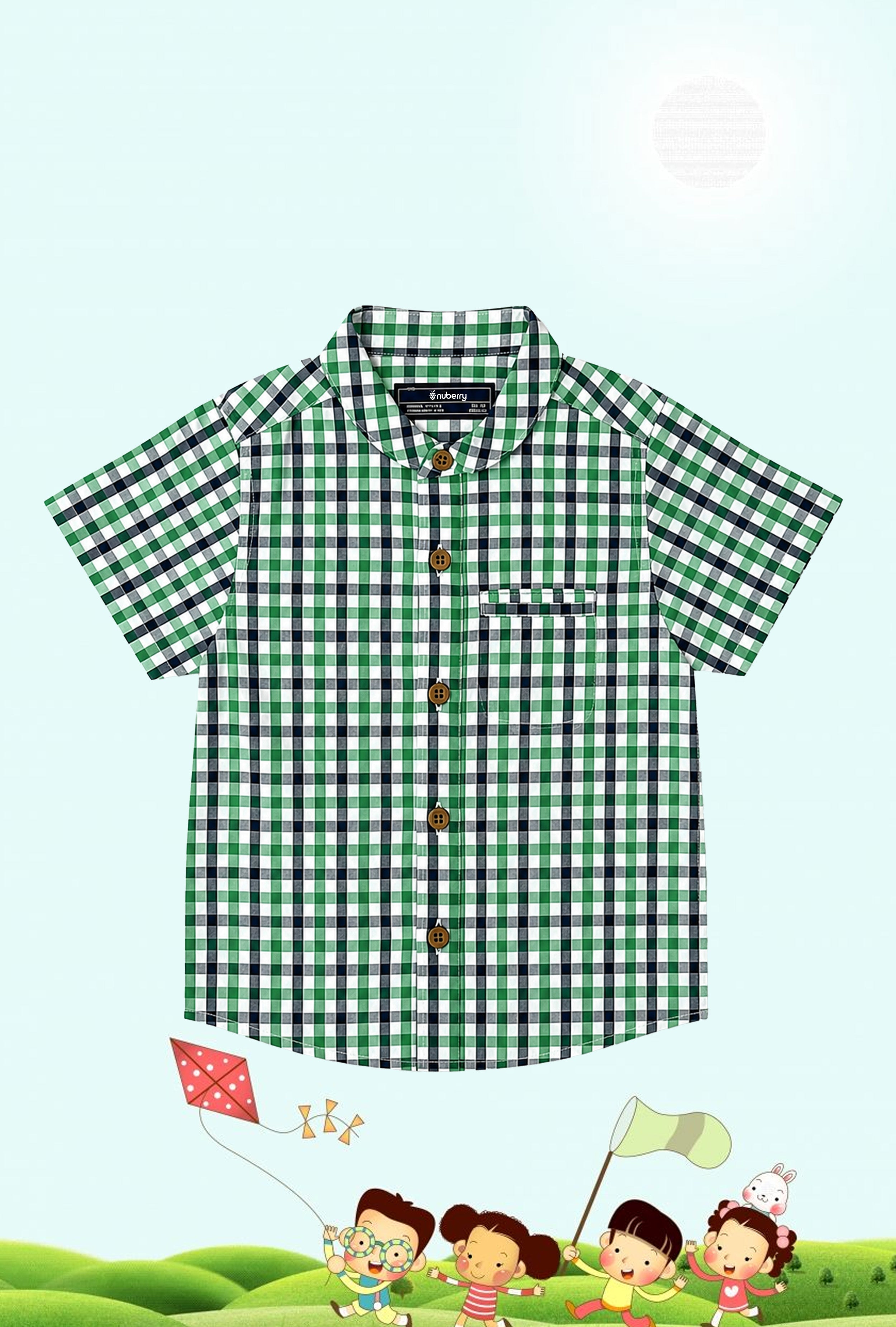 Nuberry Boys Half-Sleeve Shirt | Smart Looks, All-Day Comfort