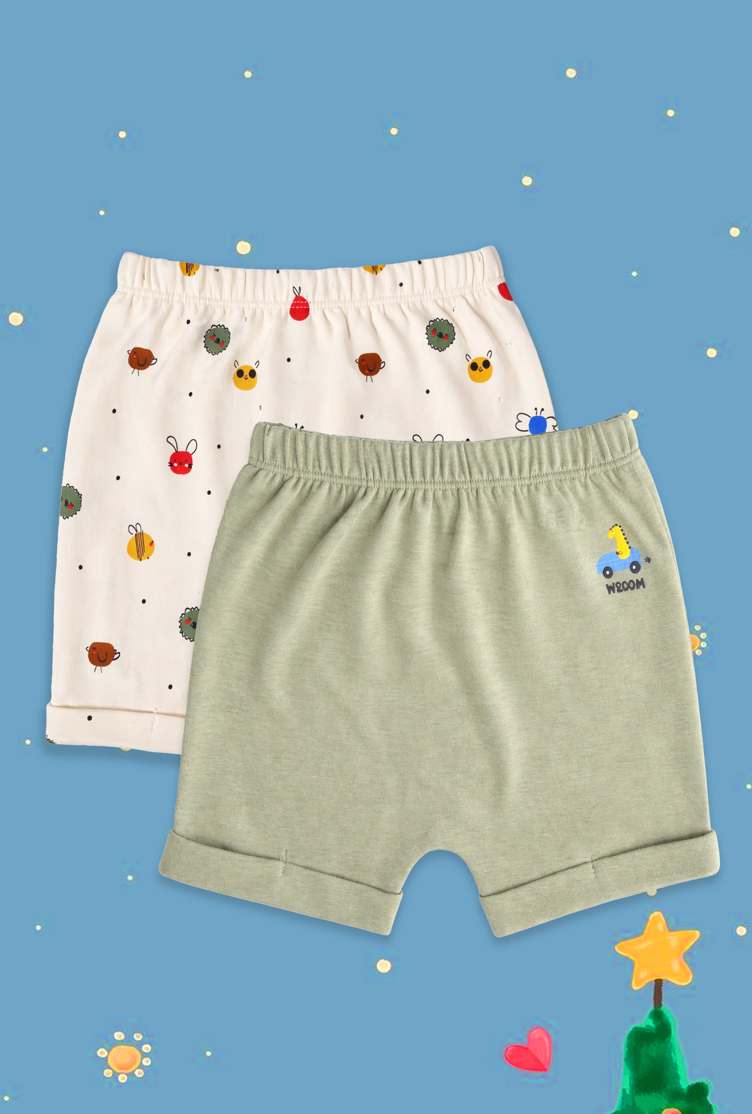 Everyday Comfort | Made with Care | Nuberry Unisex Shorts (Pack of 2)