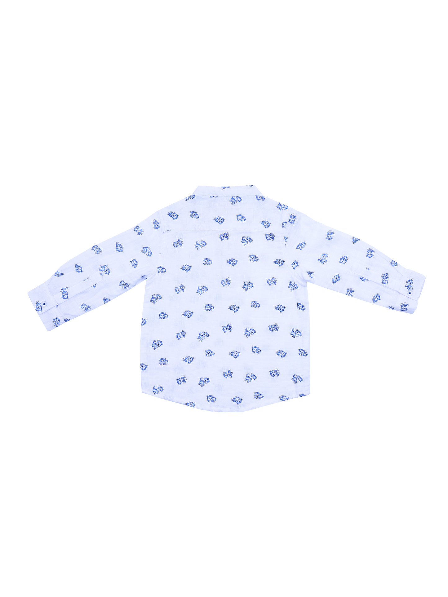 Cat Print Full Sleeve White Shirt