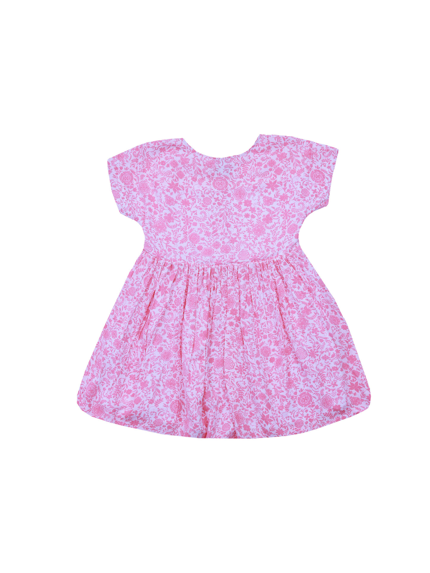 Pink and White Floral Dress for Girls