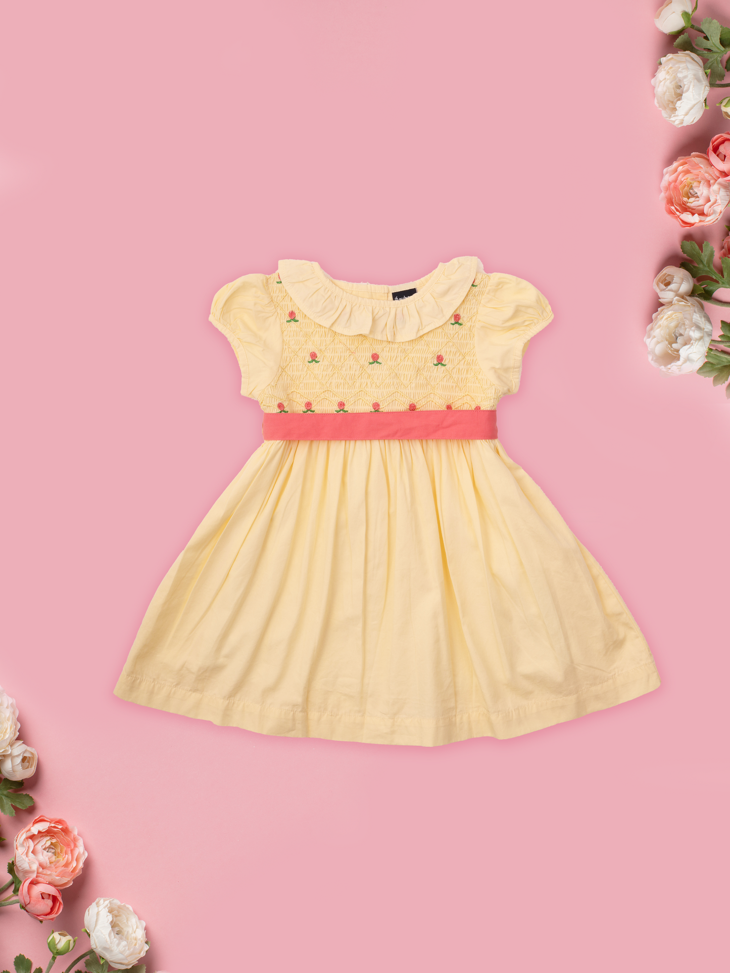 Yellow Smocking Dress for Girls