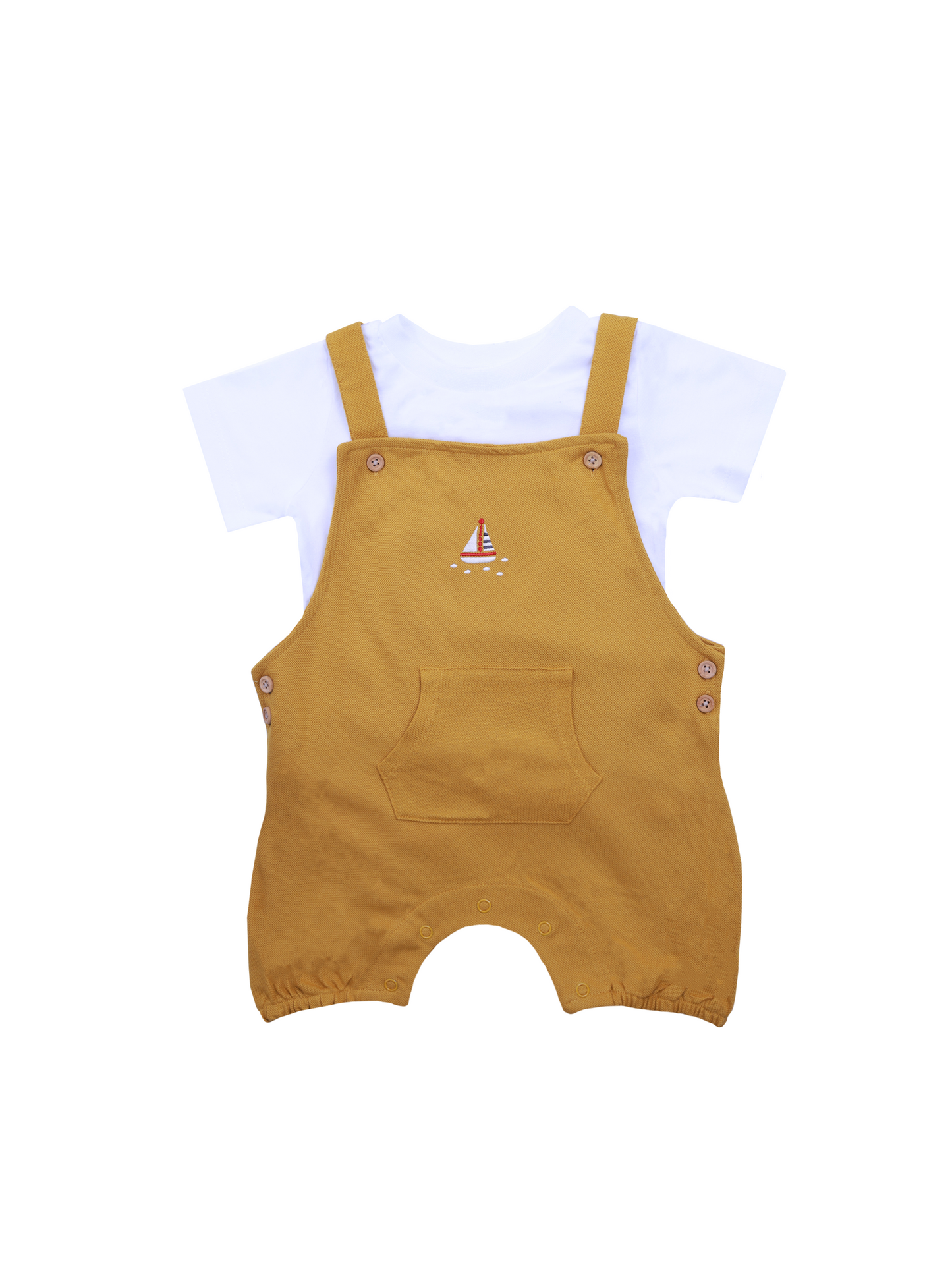 Mustard Yellow Boys Dungaree Set