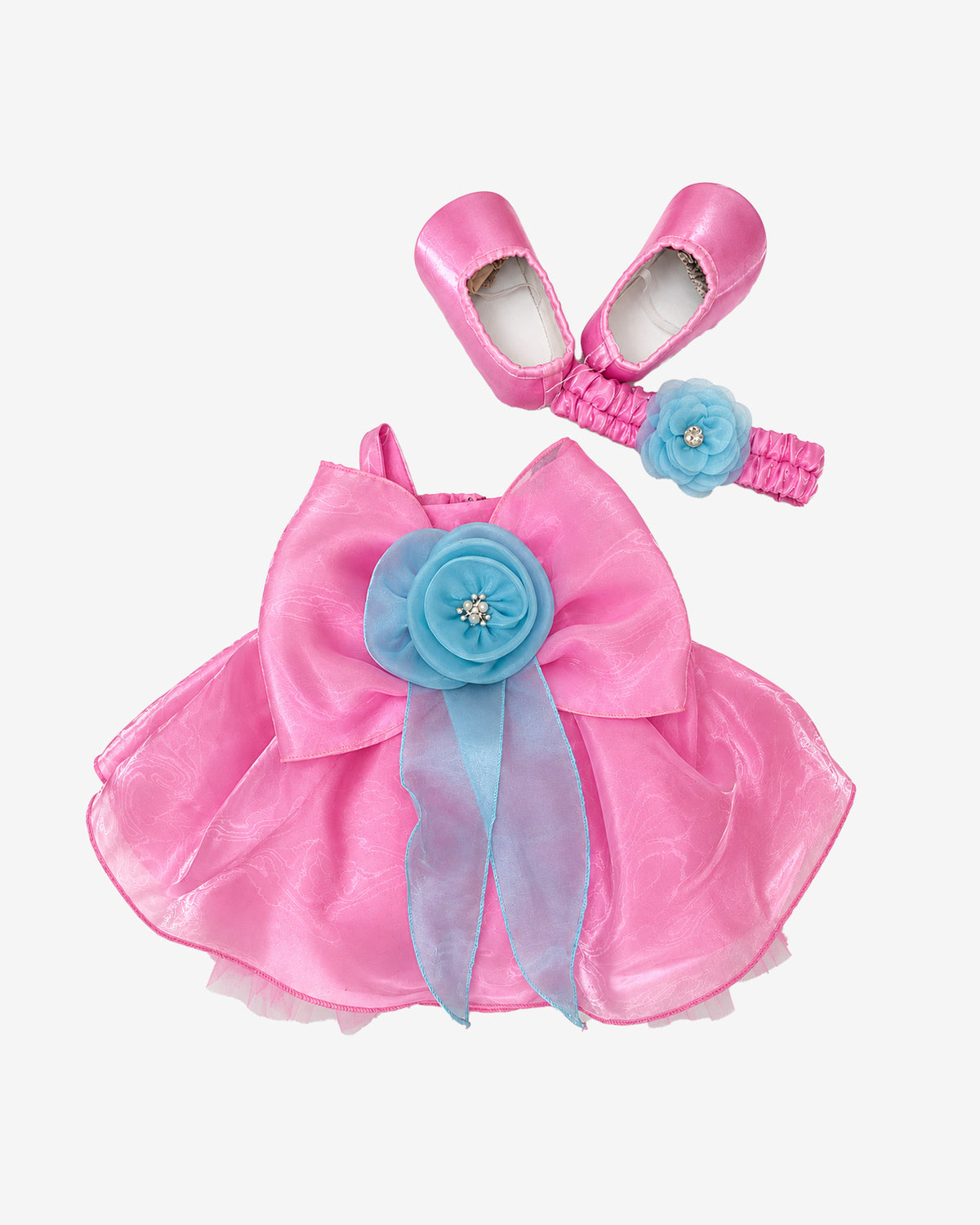 Nuberry Baby Girl Party Frock with Shoes & Hairband Combo