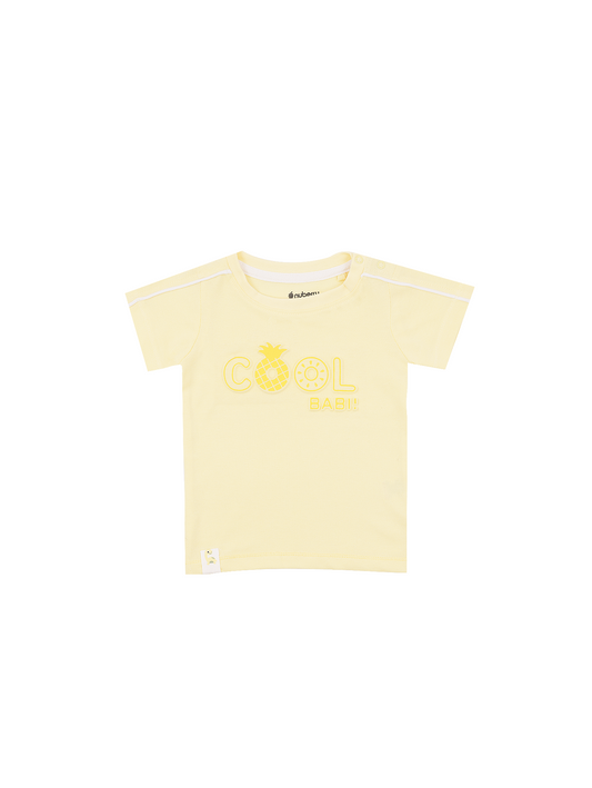 Yellow T-Shirt with Seersucker Shorts Set