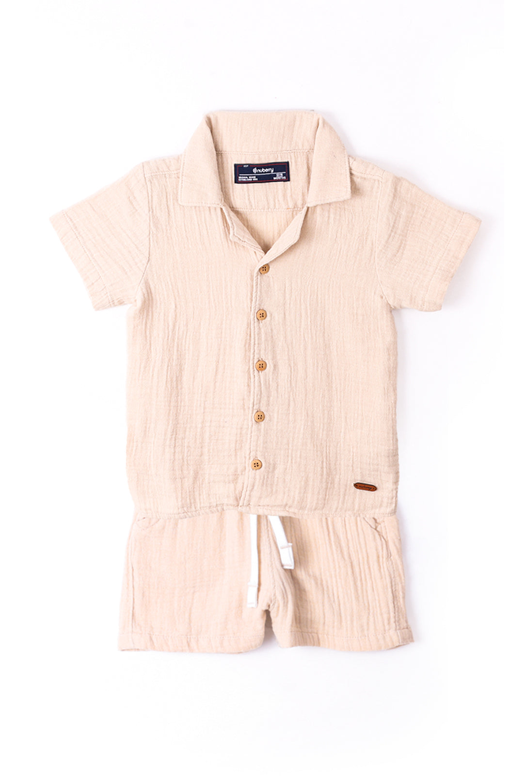 NUBERRY KIDS BOY-MUSLIN CO-ORDS BEIGE