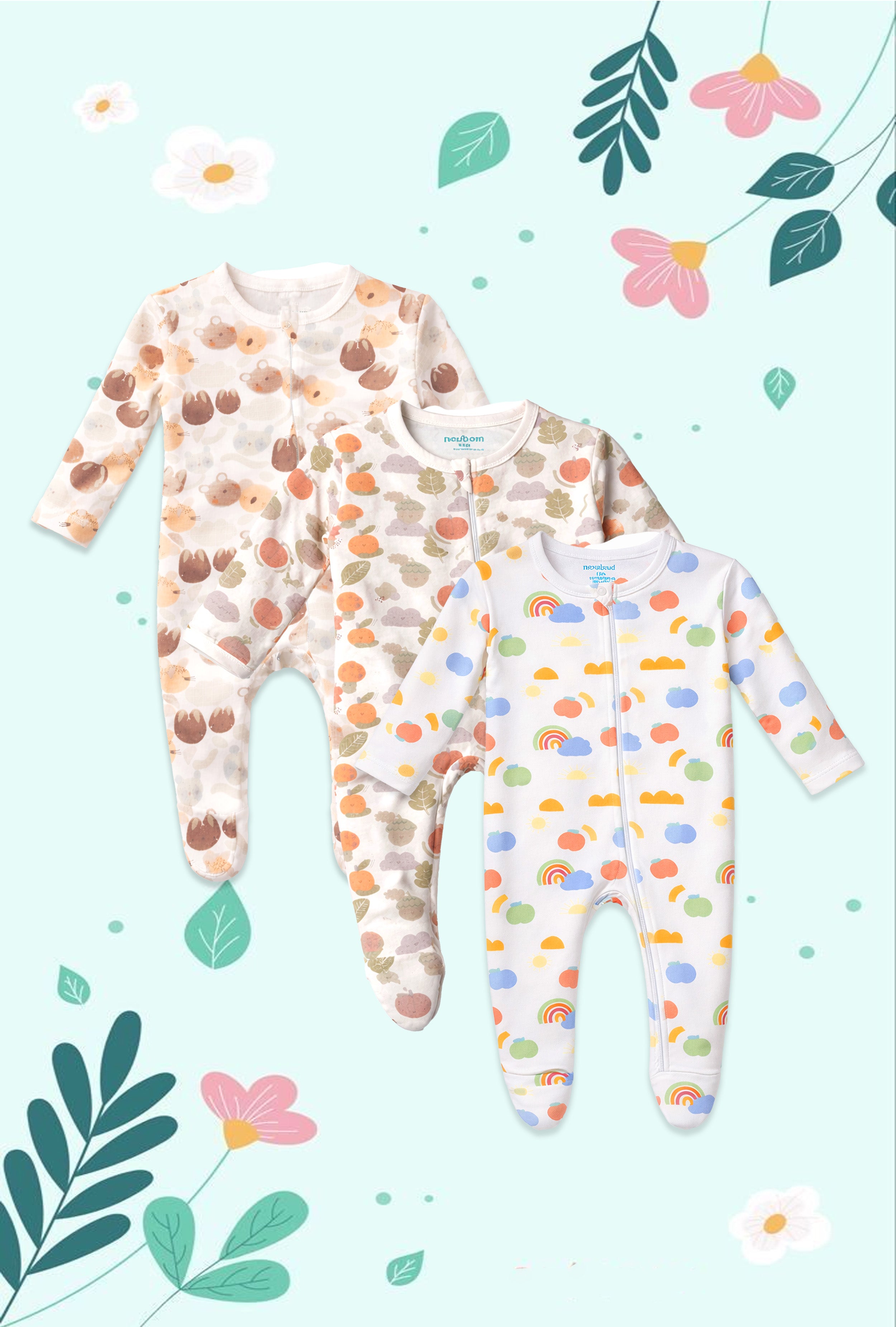 Chosen by Moms | Loved by Babies | Pure Cotton Sleep Suits (Pack of 3)