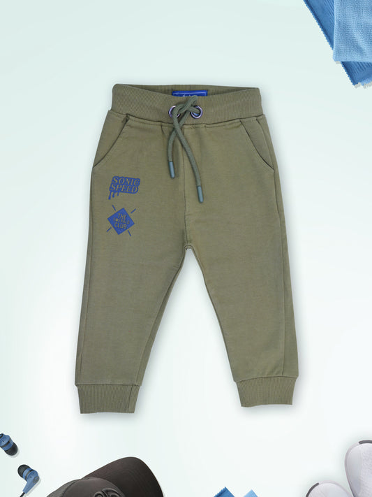 Pure Cotton Olive Green Jogger Pants for Boys