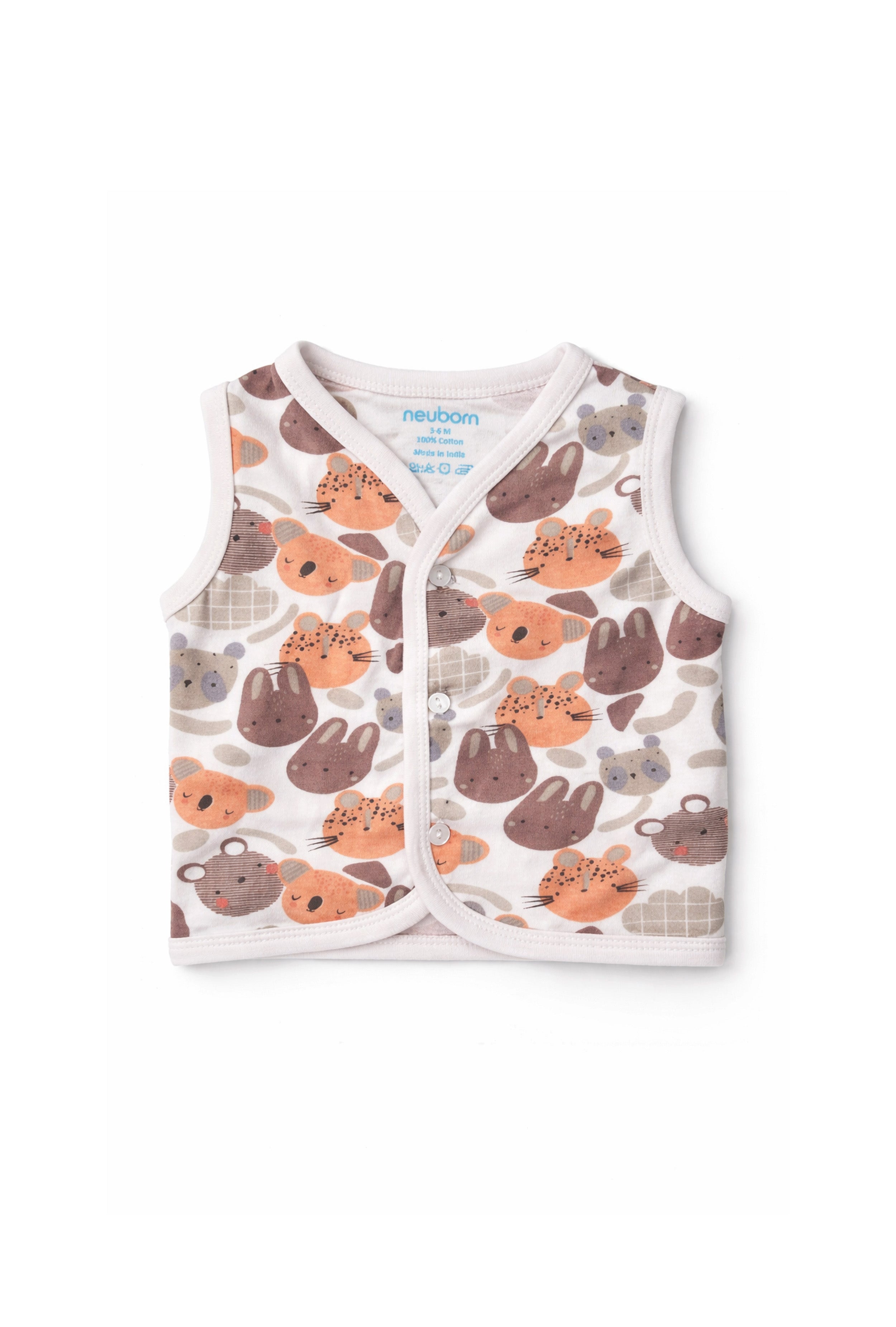 Nuberry Unisex Baby Open Vest (Pack of 3)