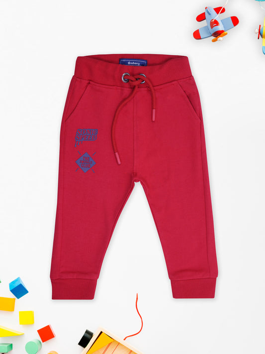 Pure Cotton Red Jogger Pants for Boys