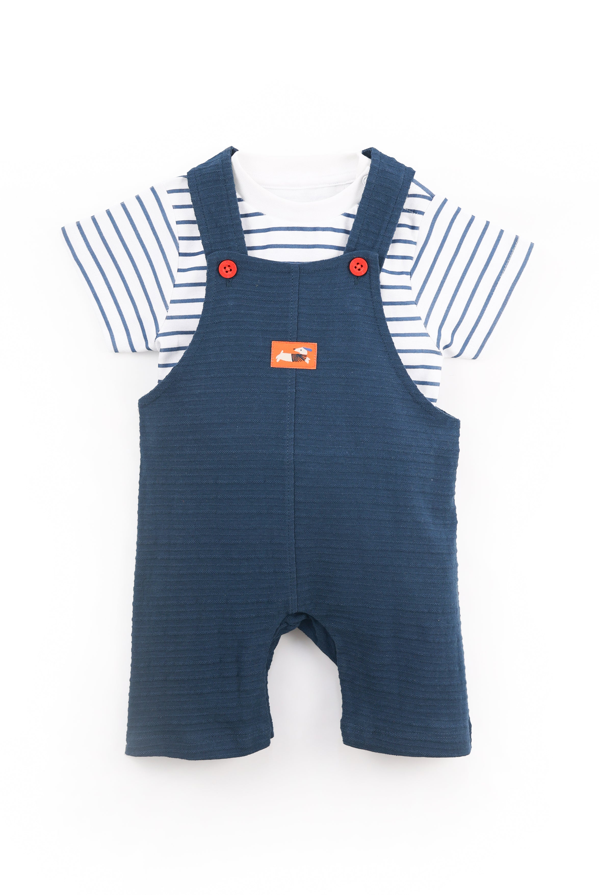 NUBERRY KIDS - BOY JACQUARD DUNGAREE NAVY BLUE