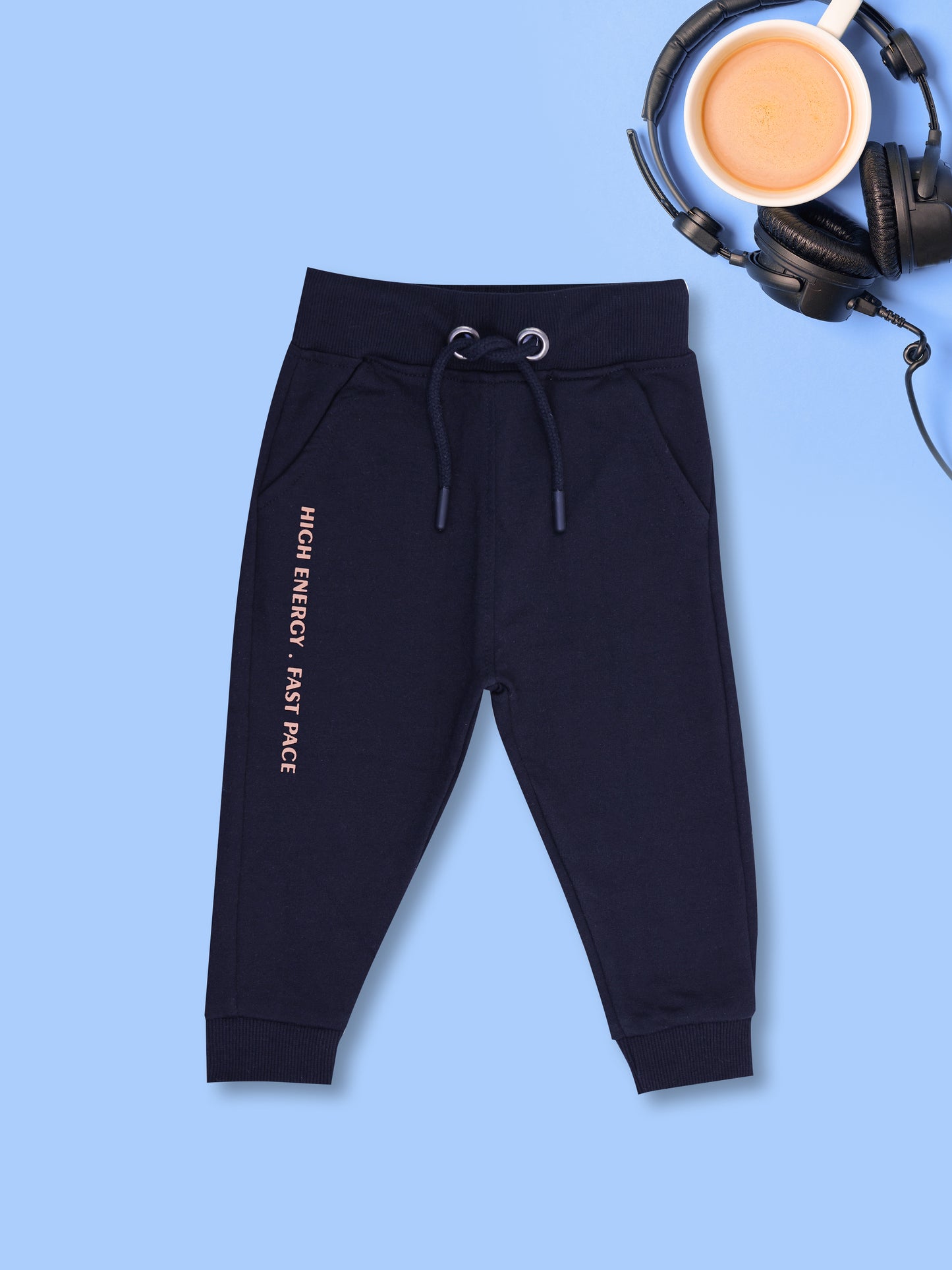 Pure Cotton Black Jogger Pants for Boys