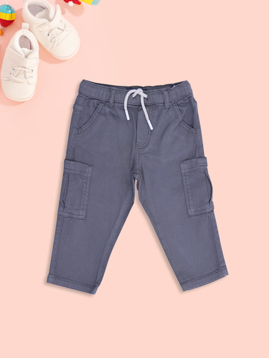 Grey Cargo Pants for Boys by Nuberry