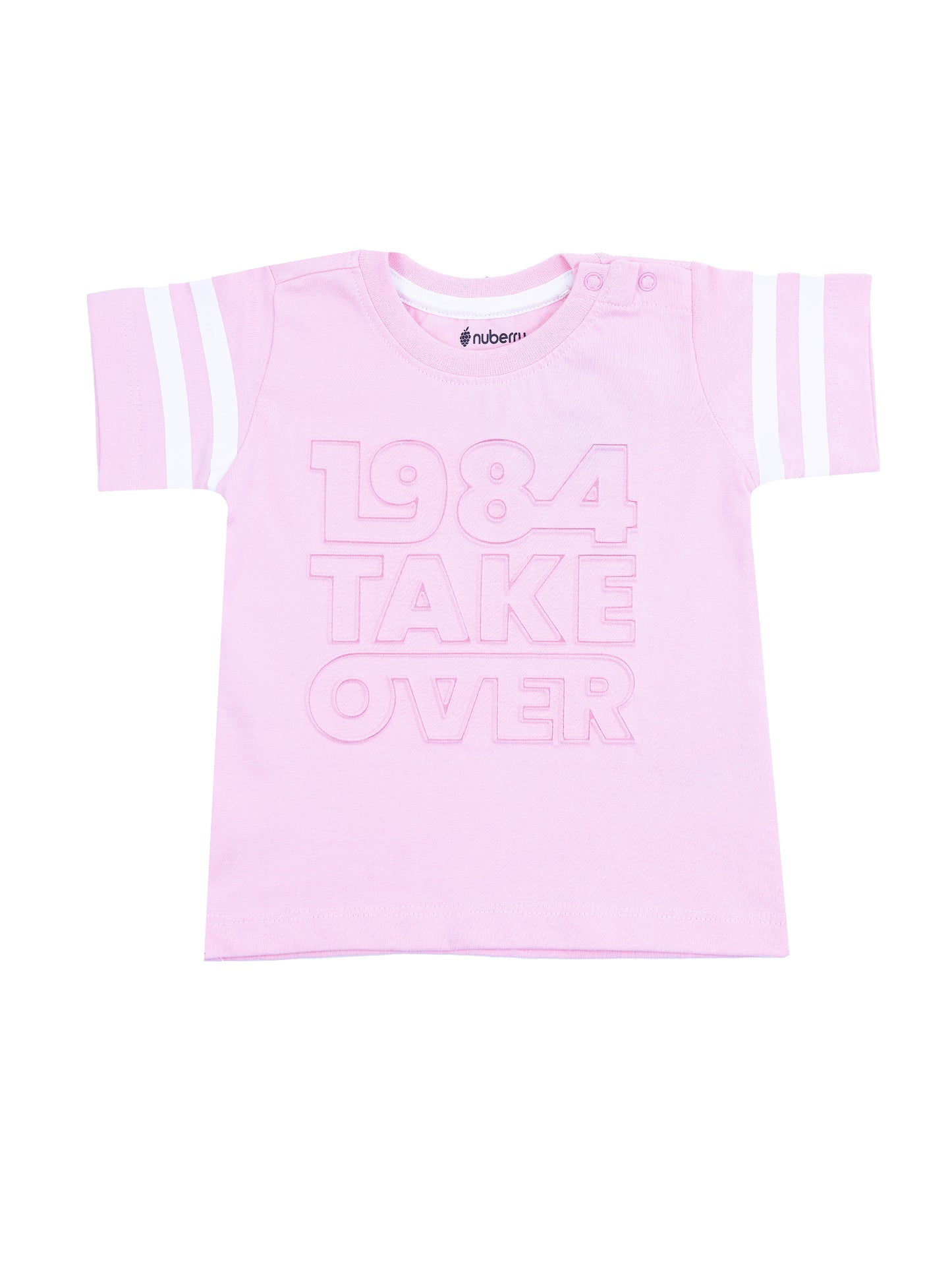 Light Pink Textured T-Shirt for Boys