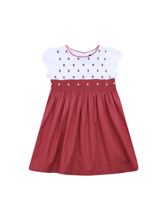 Red Smocking Dress for Girls