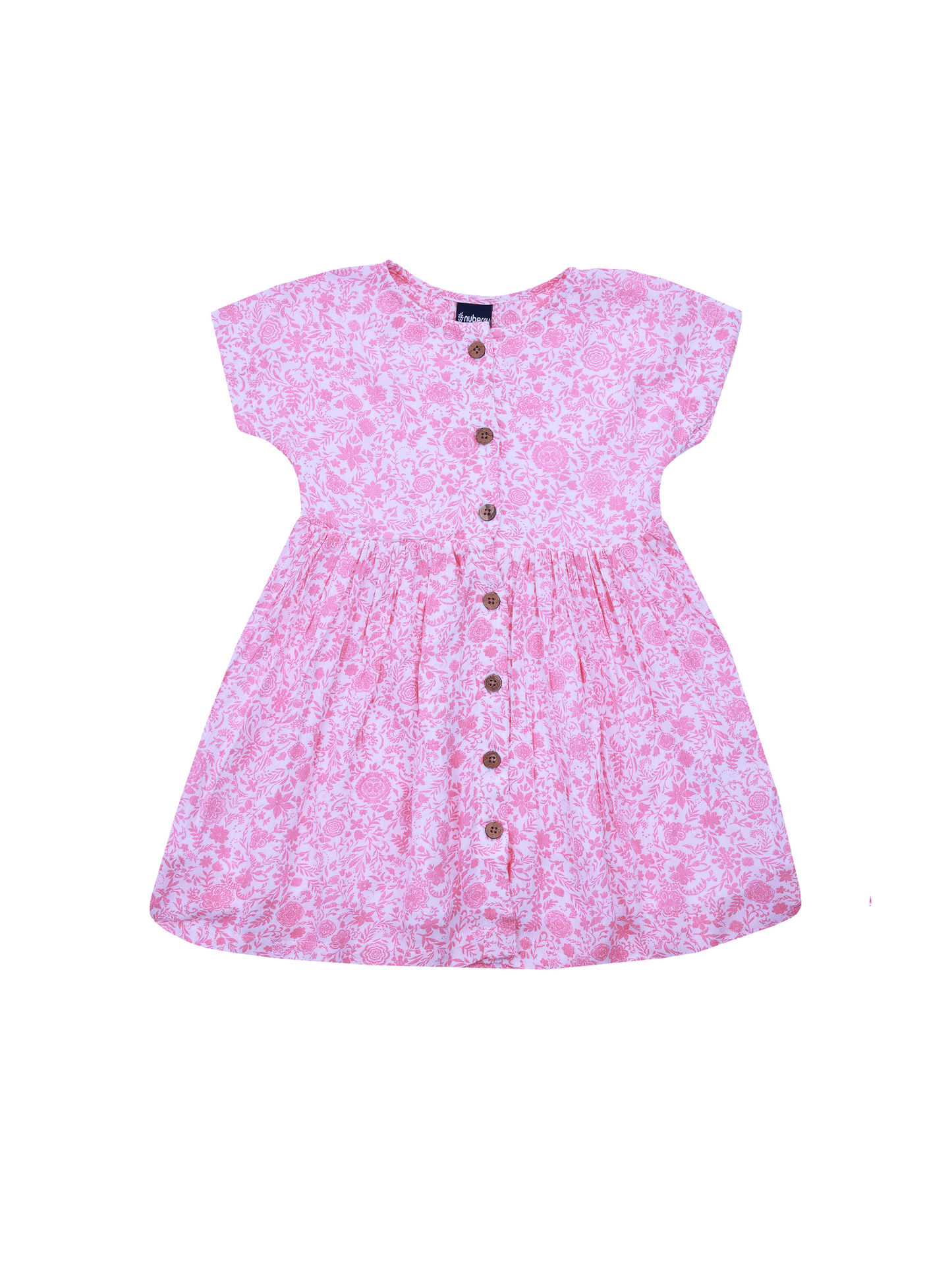 Pink and White Floral Dress for Girls