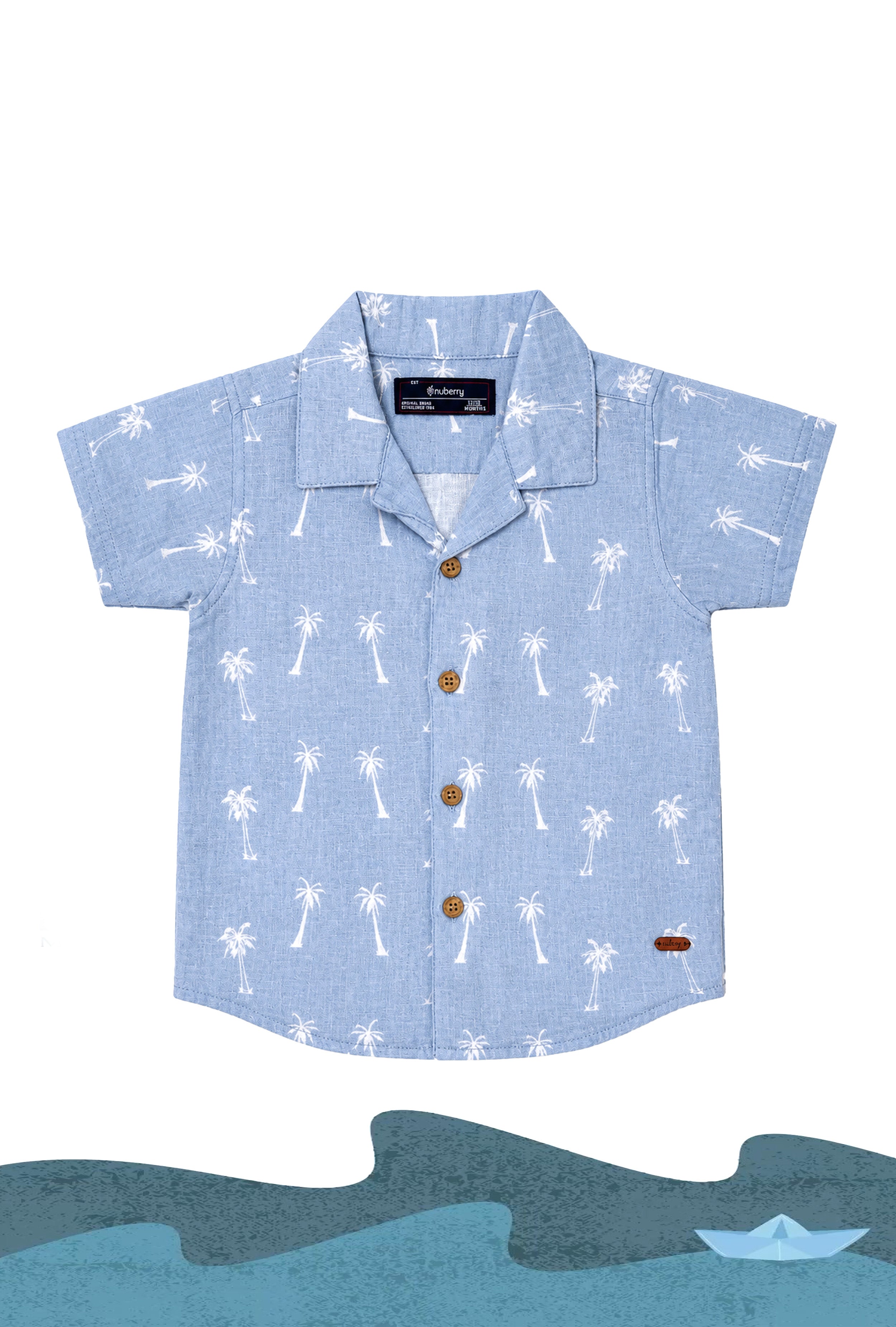 Nuberry Boys Half Sleeve Shirt | Playful Prints for Joyful Moments