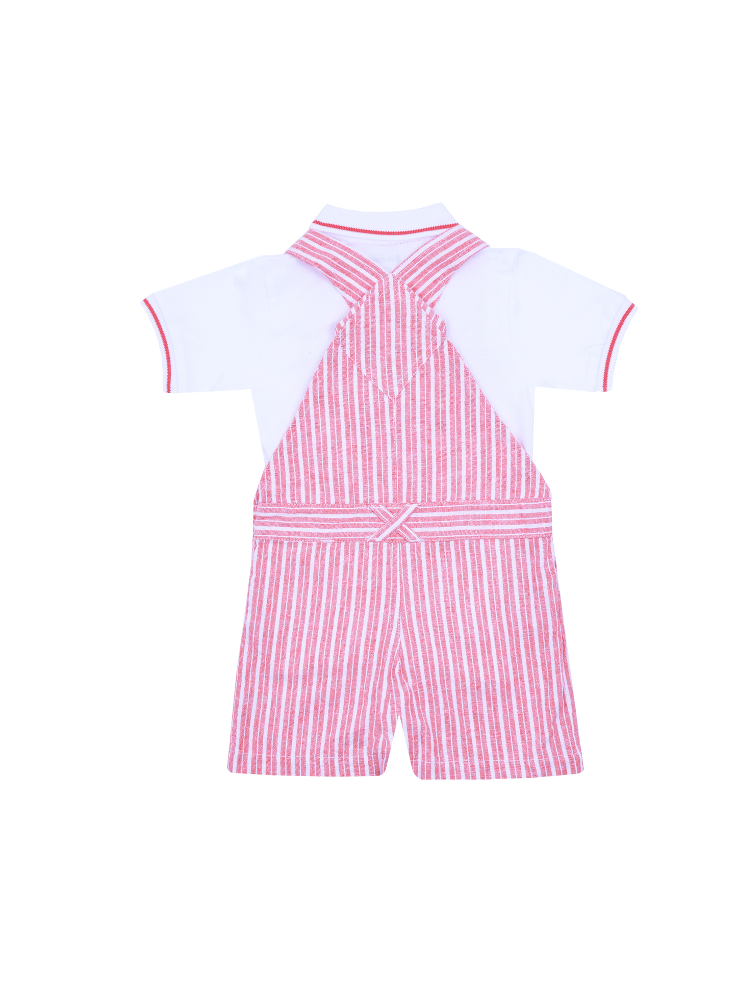 Orange Striped Dungaree Set for Boys