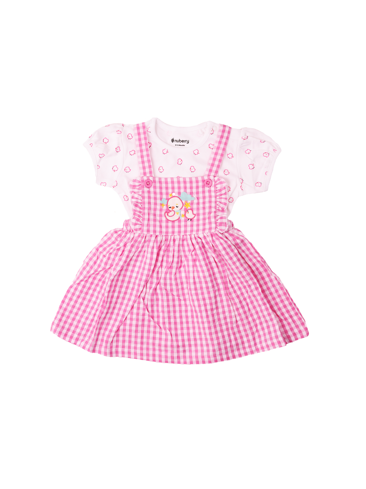 Pink Dungaree Dress