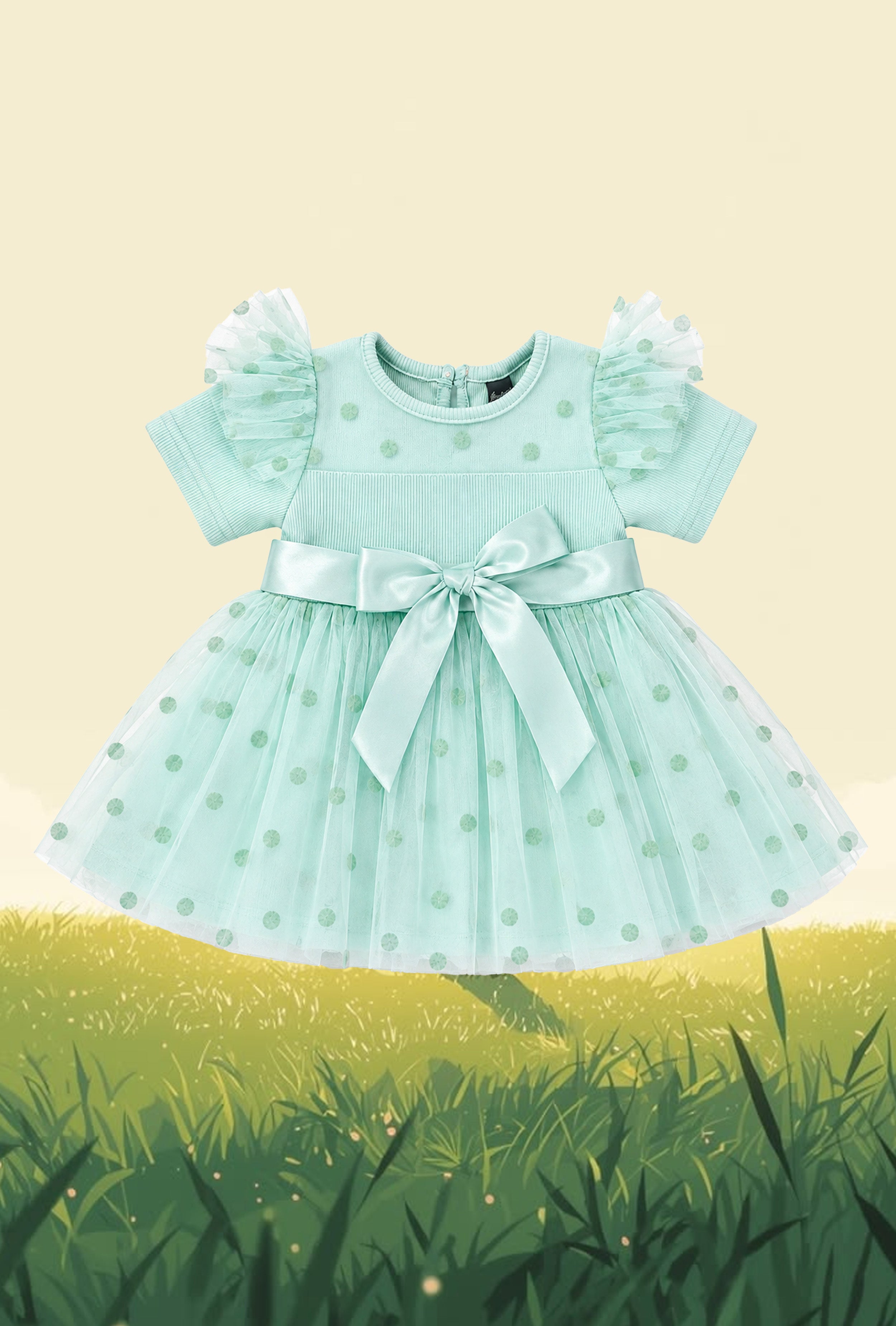 Nuberry Soft Mesh Baby Girl Party Frock | A Little Dress for Her Biggest Smiles
