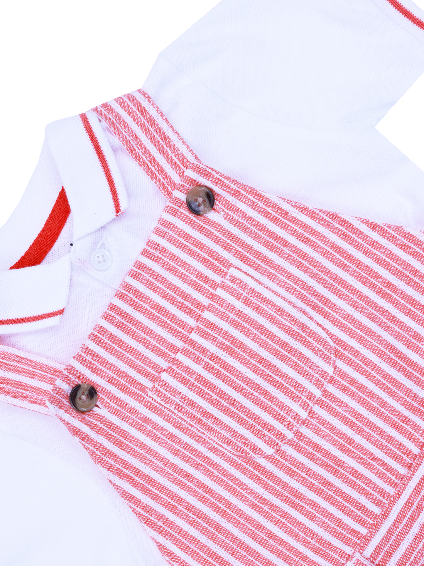 Orange Striped Dungaree Set for Boys