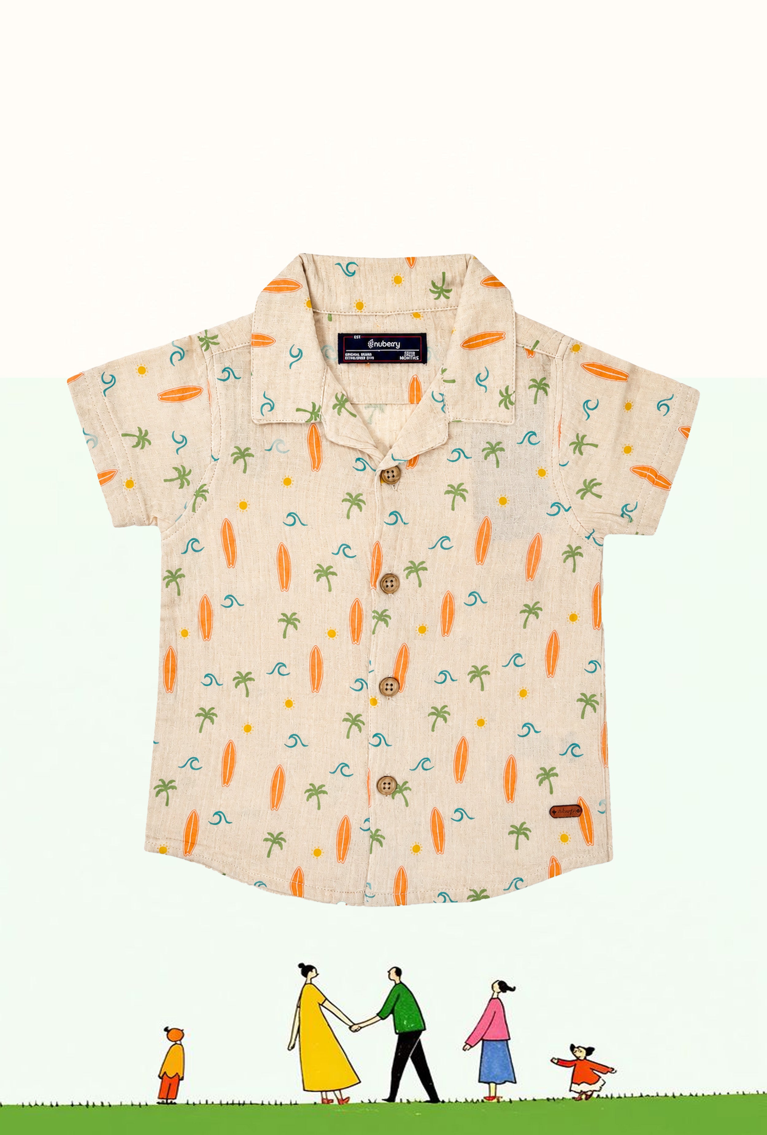 Nuberry Boys Half Sleeve Shirt | Playful Prints for Joyful Moments