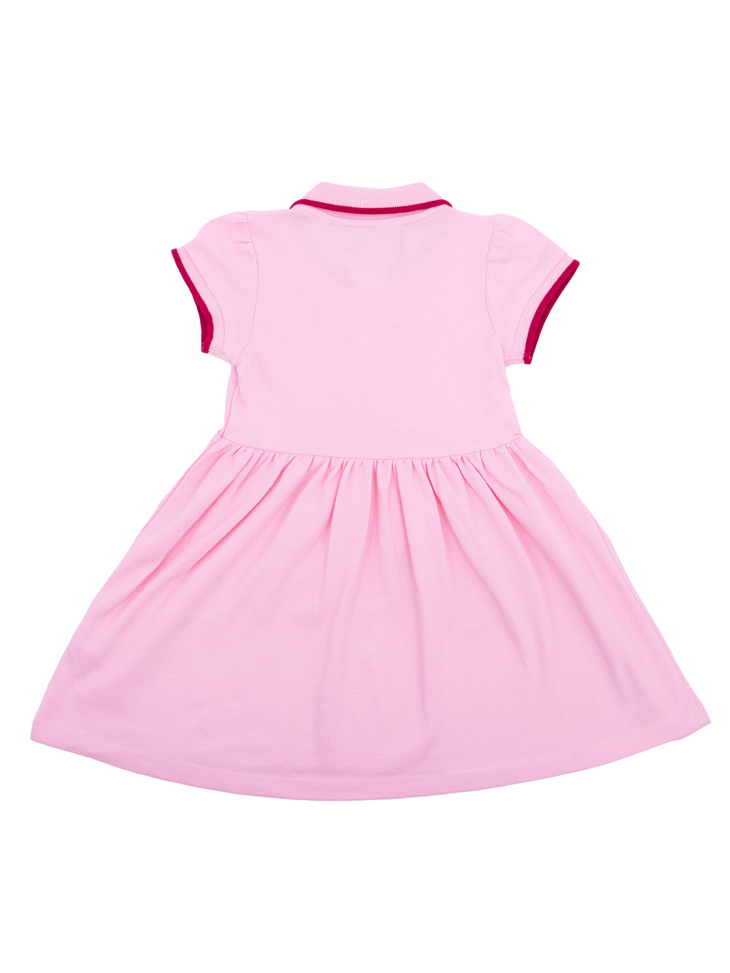 Pink Polo Puff Sleeve Dress for Girls