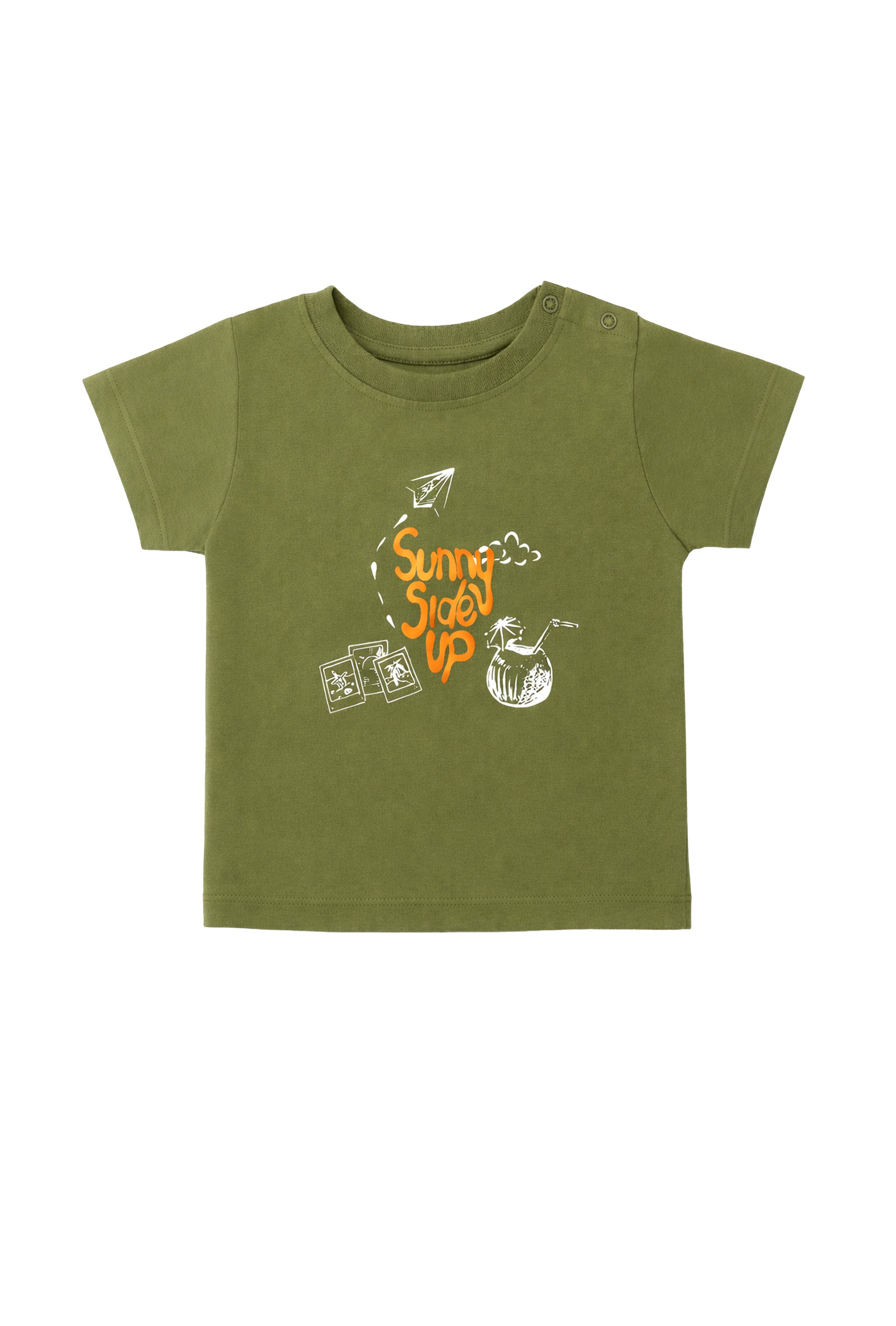 Speak Your Style | Nuberry Olive Text Print T-Shirt