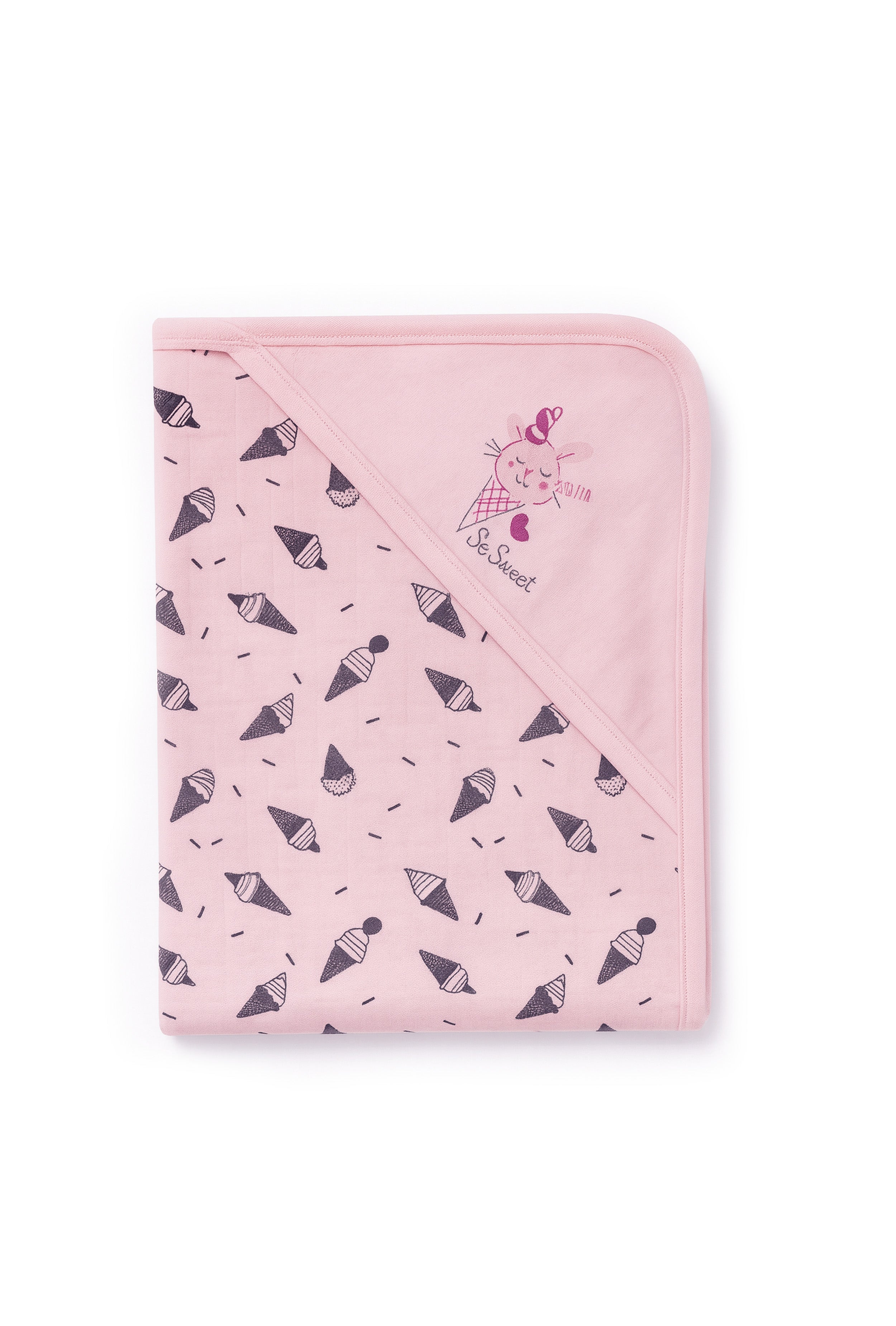 Nuberry Unisex Knitted Hooded Swaddle – Pack of 2 (Pink)