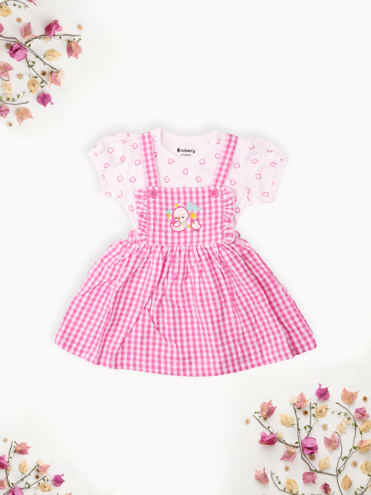 Pink Dungaree Dress