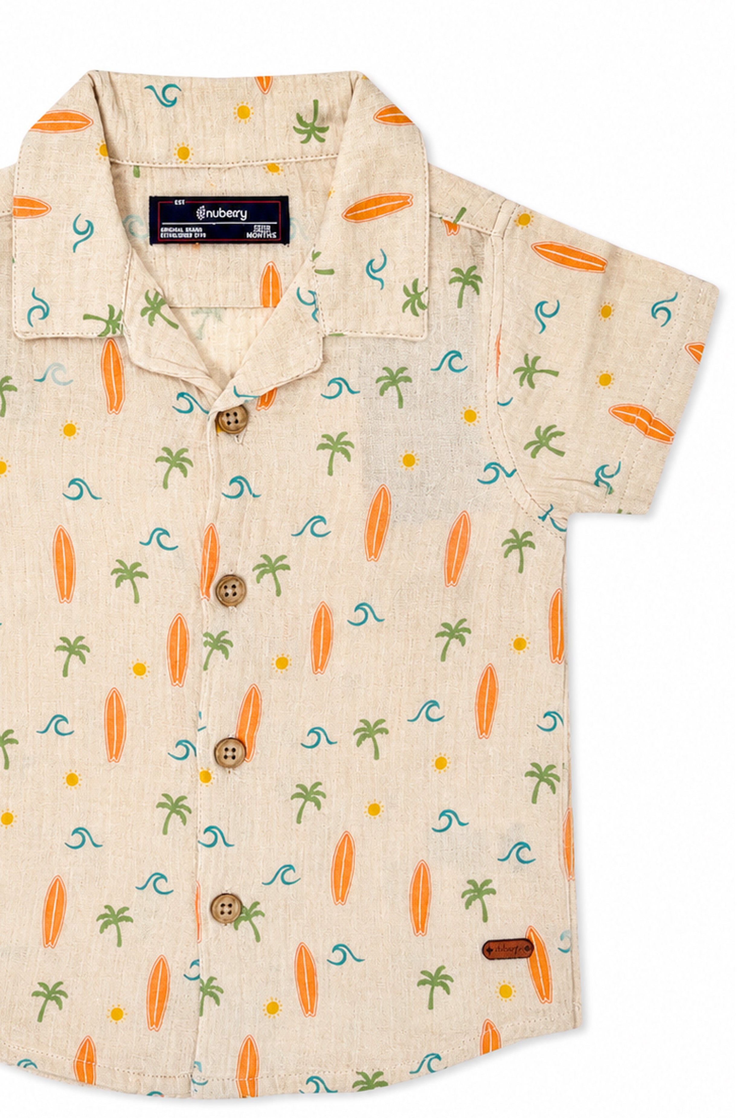 Nuberry Boys Half Sleeve Shirt | Playful Prints for Joyful Moments