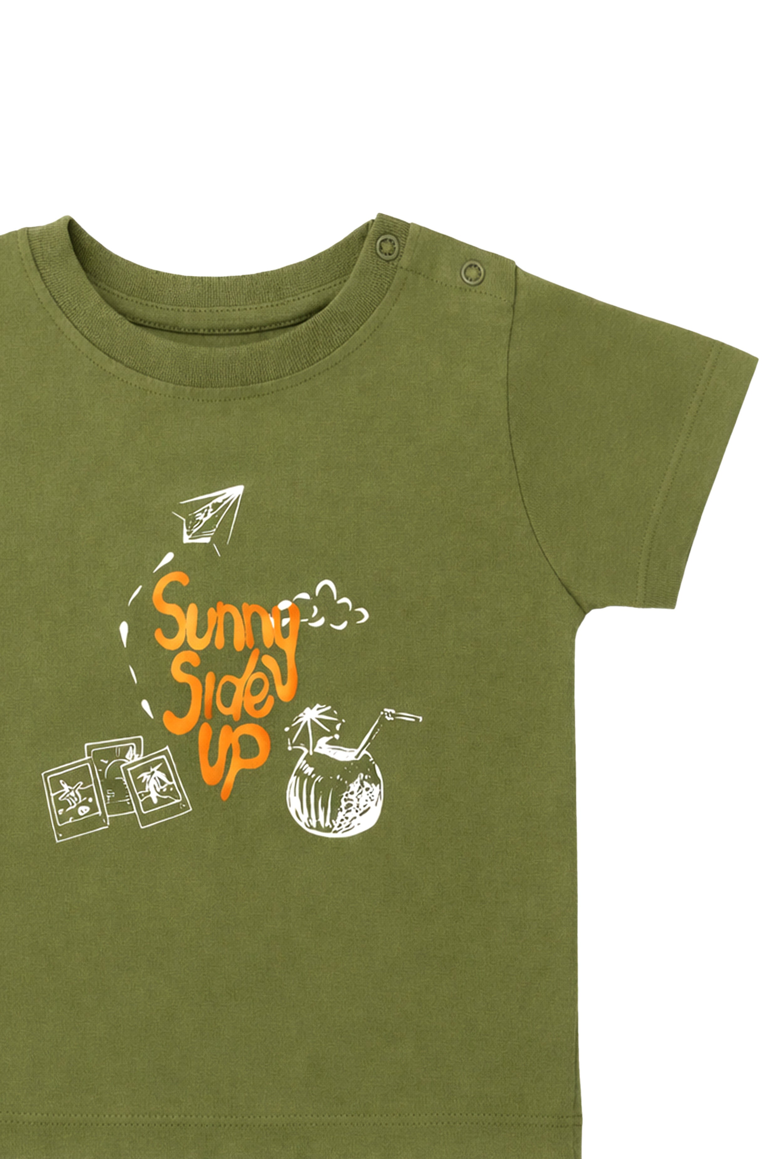 Speak Your Style | Nuberry Olive Text Print T-Shirt