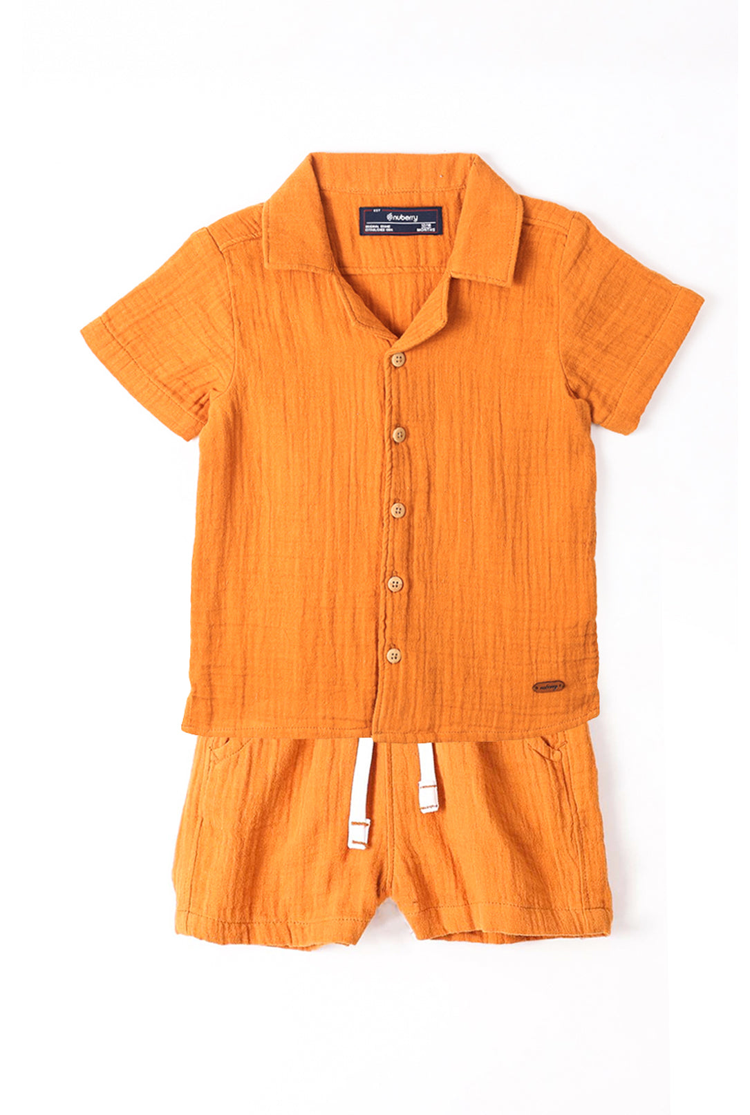 NUBERRY KIDS BOY-MUSLIN CO-ORDS  MUSTARD