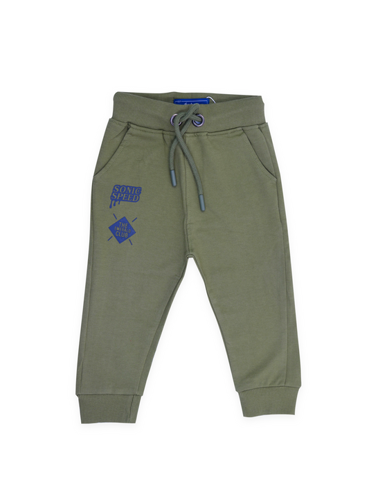 Pure Cotton Olive Green Jogger Pants for Boys