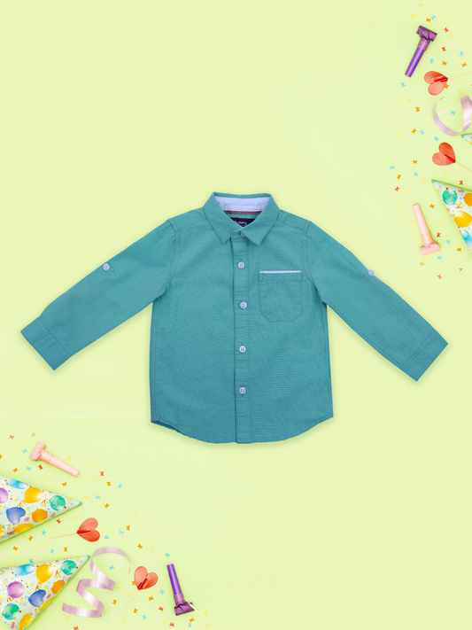 Green Full Sleeve Shirt for Boys