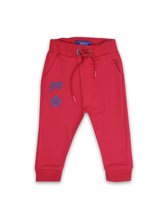 Pure Cotton Red Jogger Pants for Boys