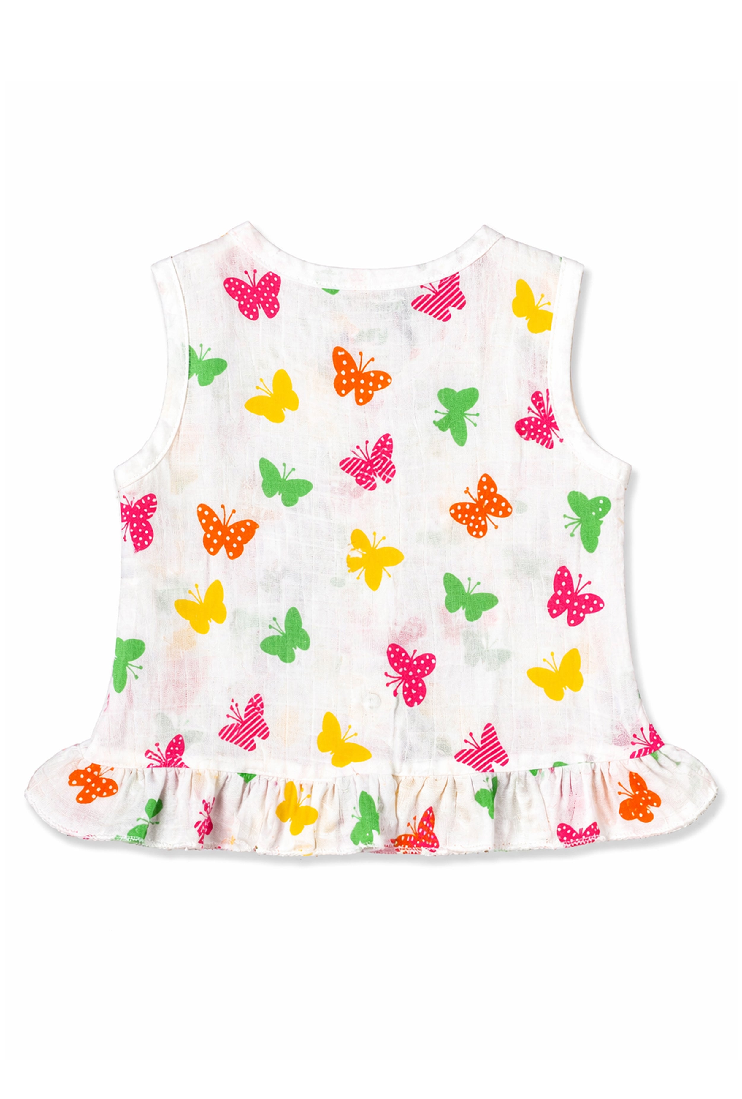Nuberry Newborn Girls Sleeveless Muslin Frock
