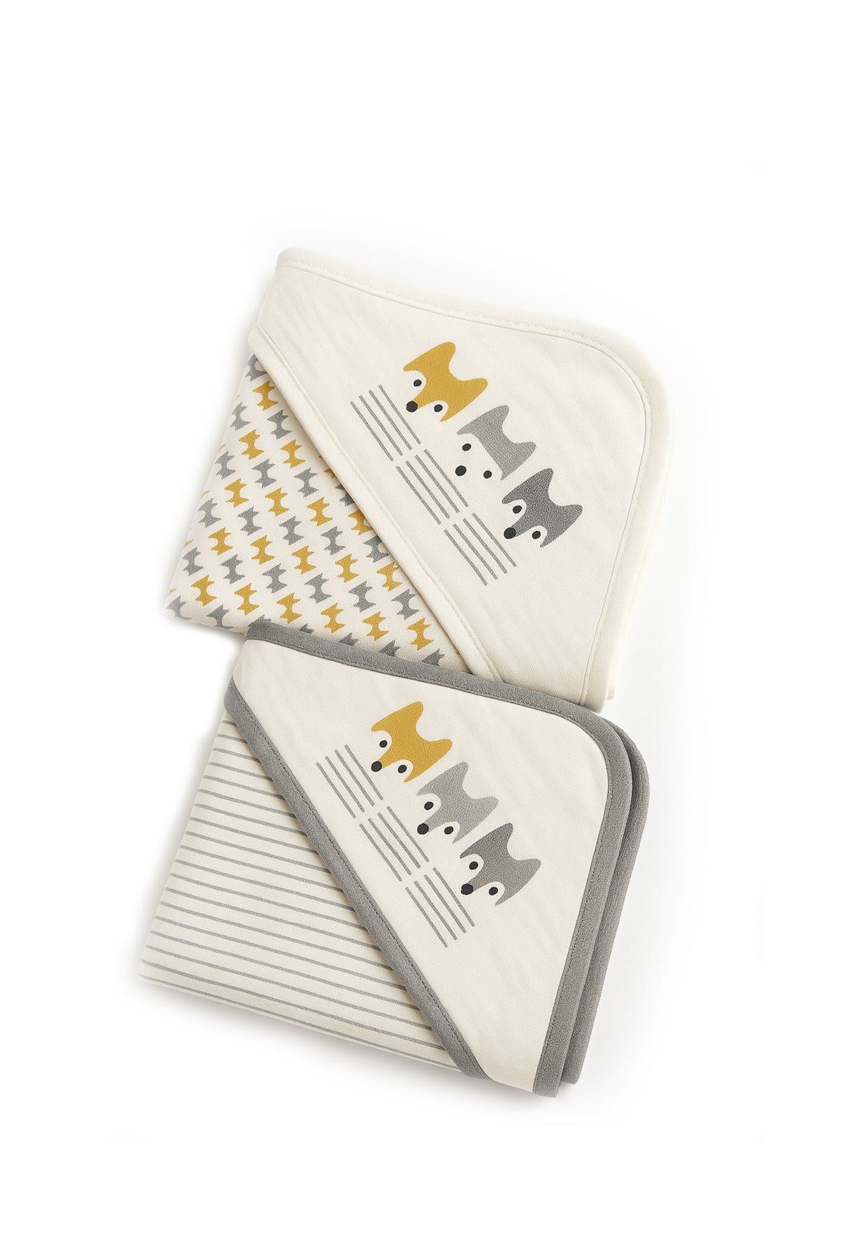 Nuberry Unisex Knitted Hooded Swaddle – Pack of 2 (Grey) - Neubaby Stores