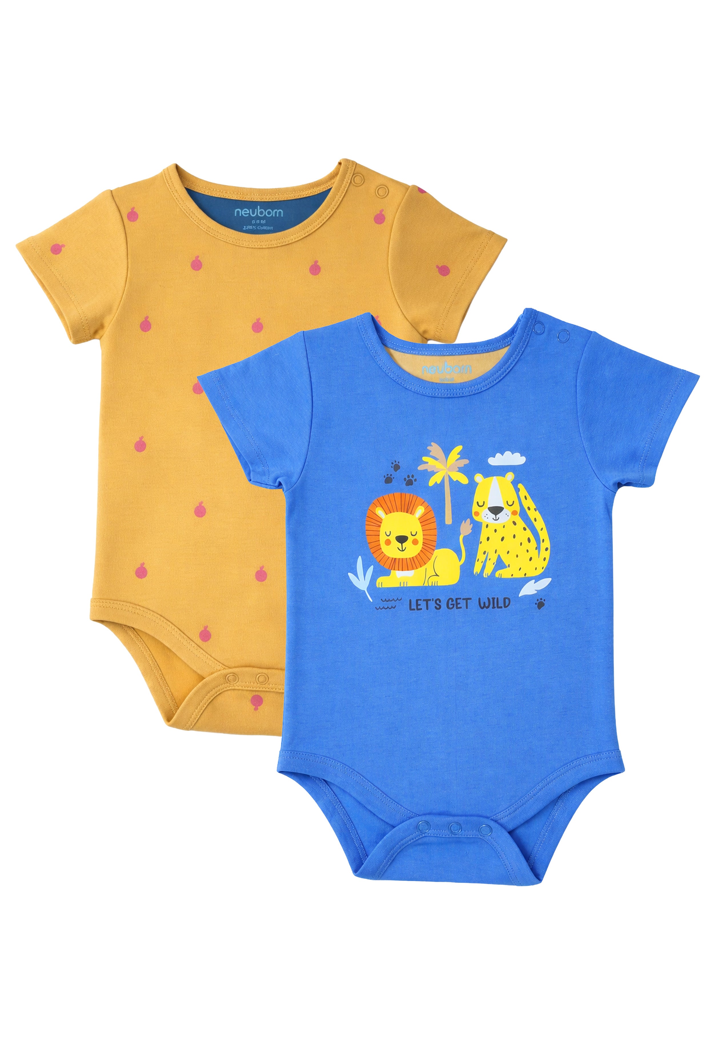 Gentle on Baby Skin | Trusted by Parents | Nuberry Unisex Bodysuit Set of 2