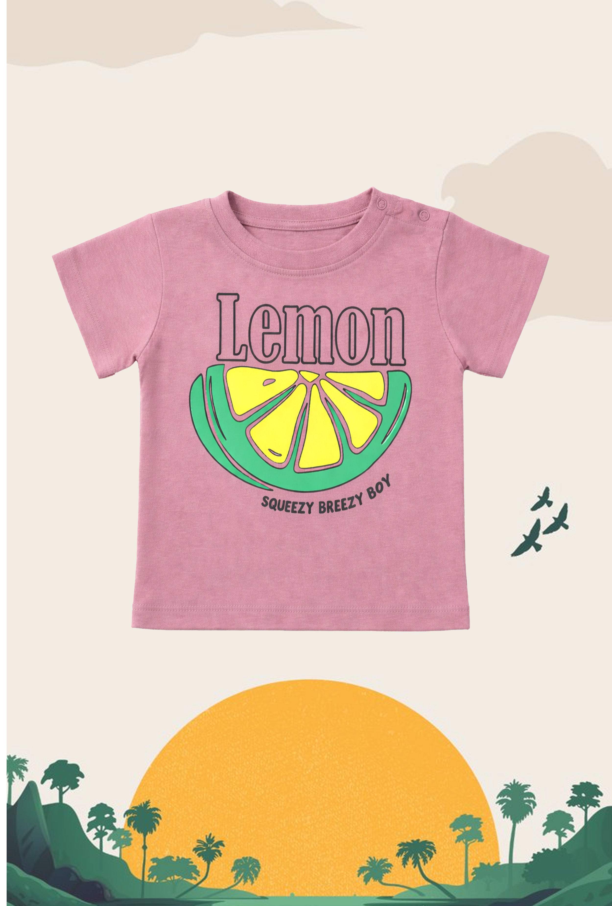 Fresh Twist on Style | Nuberry Boy Lemon Printed T-Shirt
