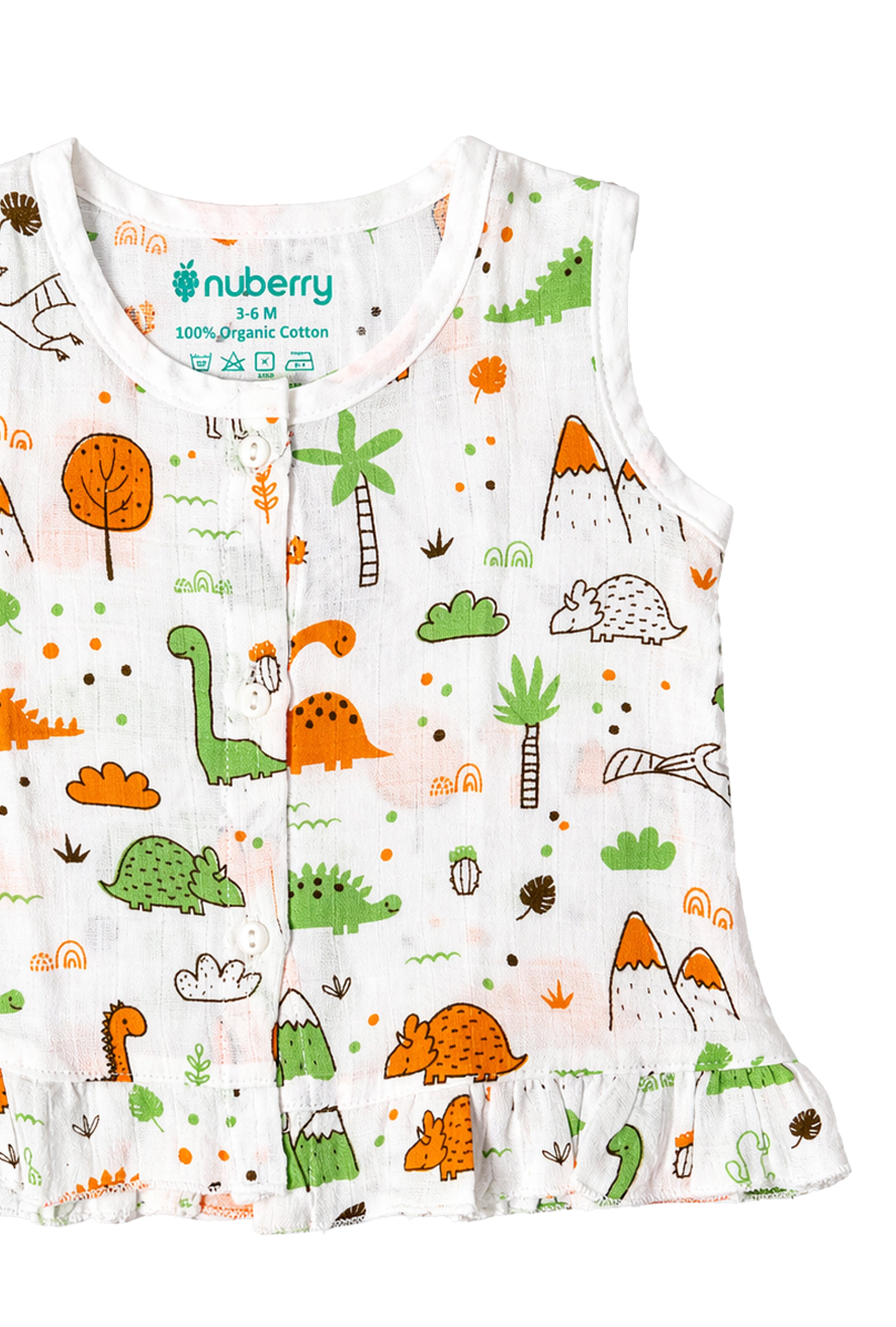 Nuberry Newborn Girls Sleeveless Muslin Frock