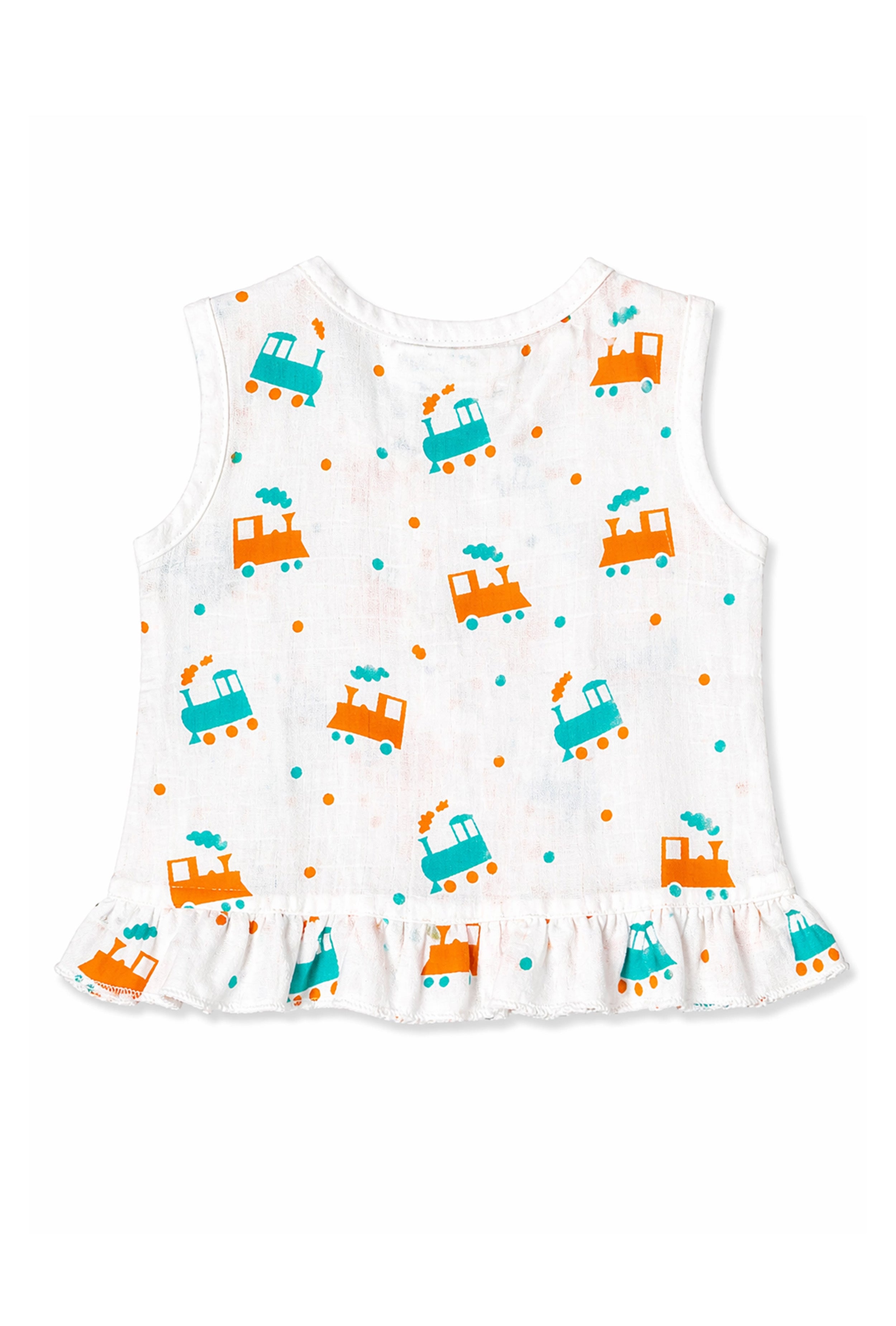 Nuberry Newborn Girls Sleeveless Muslin Frock