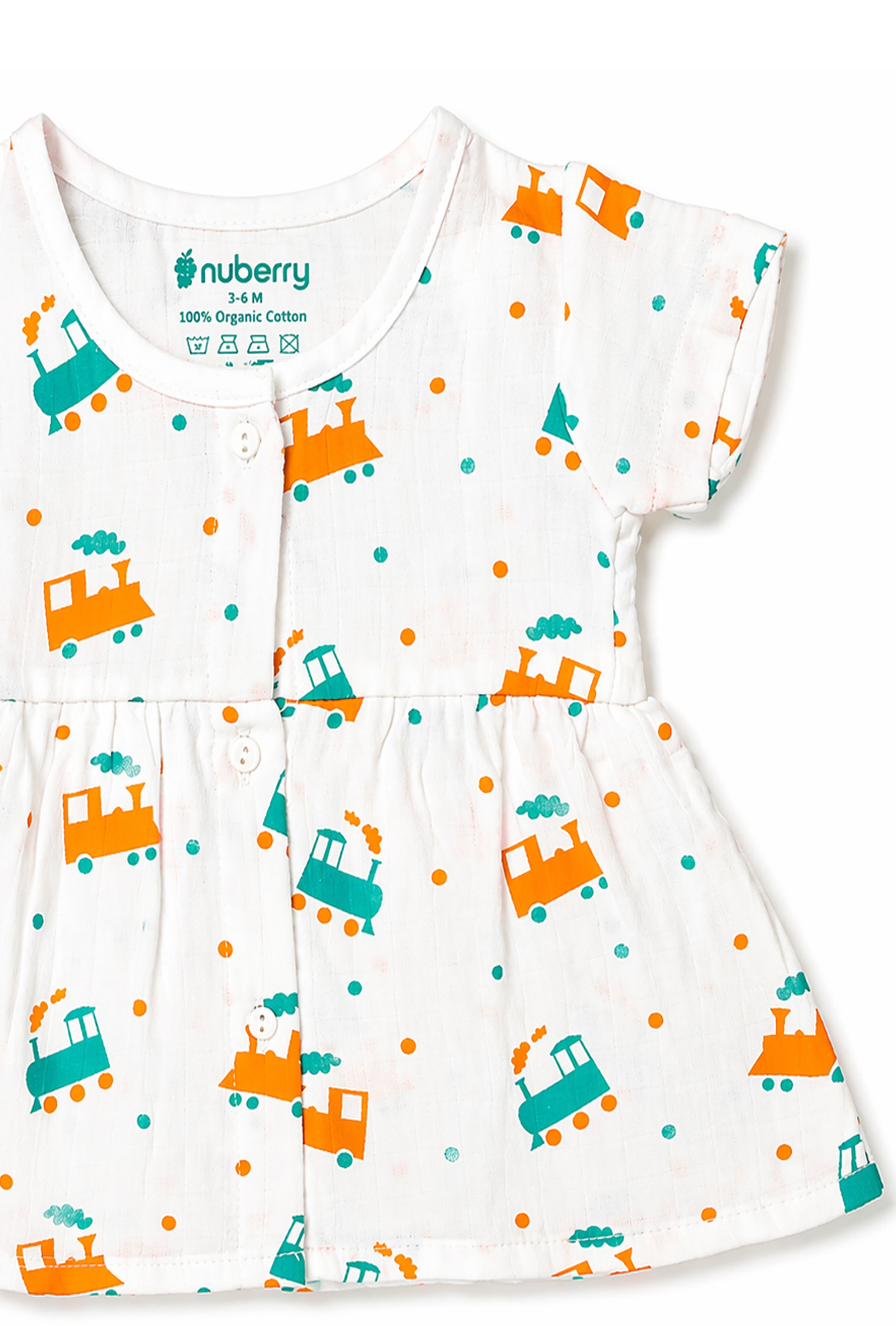 Nuberry Newborn Girls | Half Sleeve | Muslin Frock