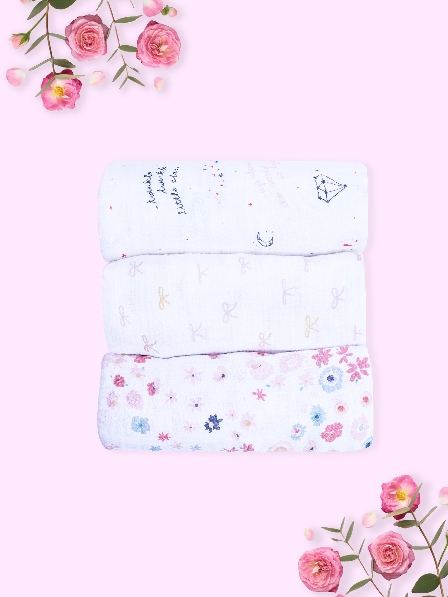 Set of 3 Muslin Swaddles