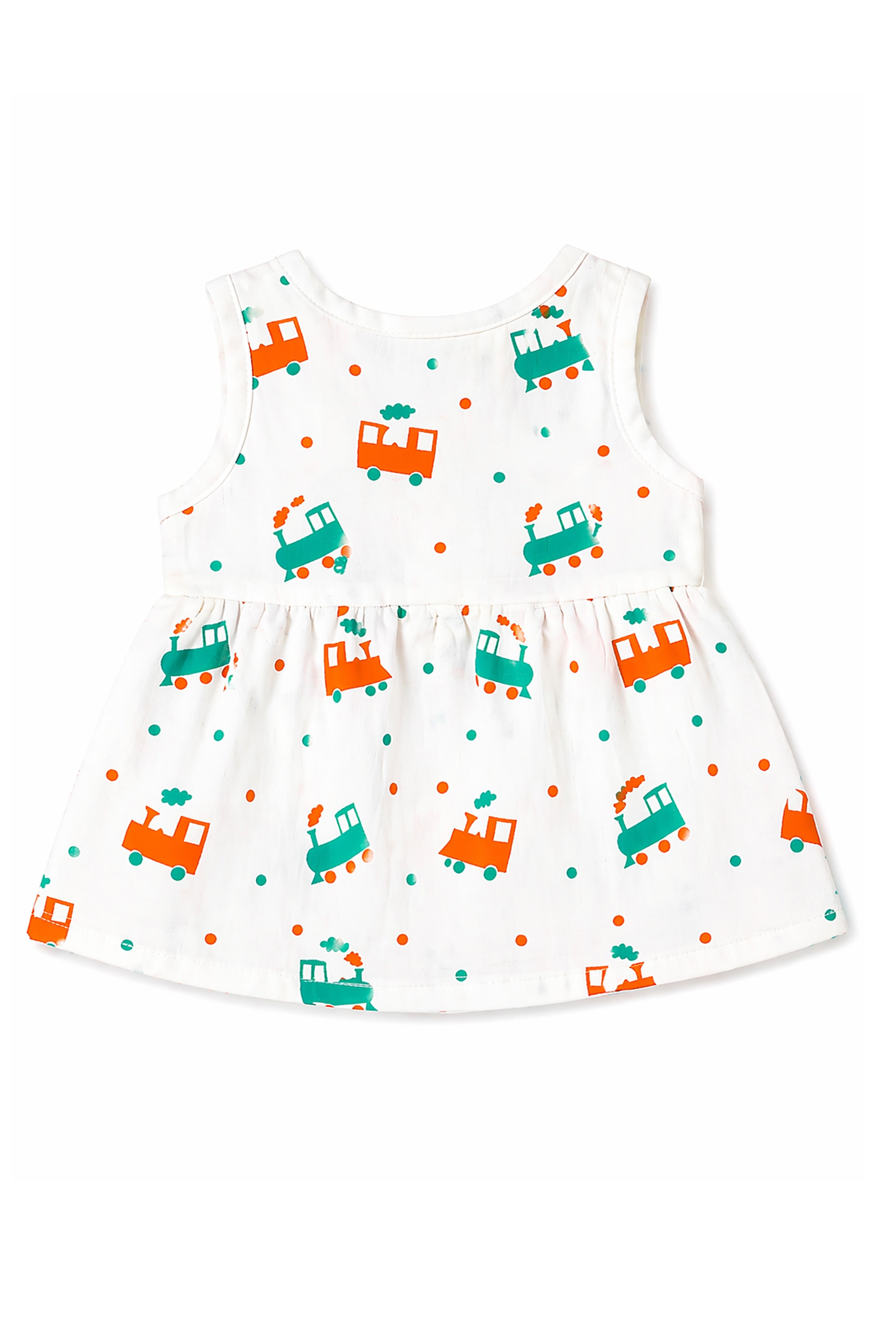 Nuberry Newborn Girls Sleeveless Muslin Frock