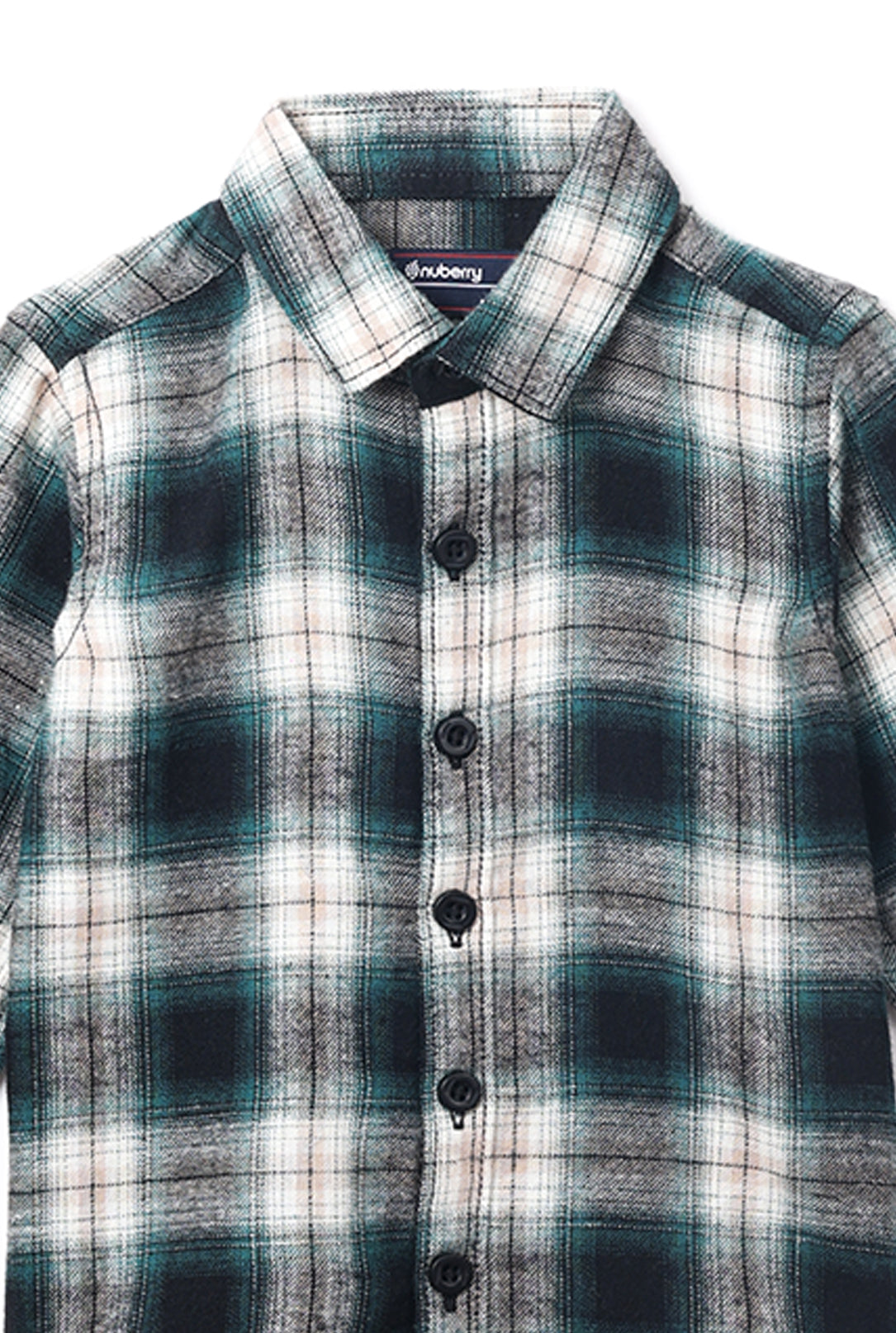 NUBERRY KIDS BOY- CHECKED SHIRT-FULL SLEEVE GREEN