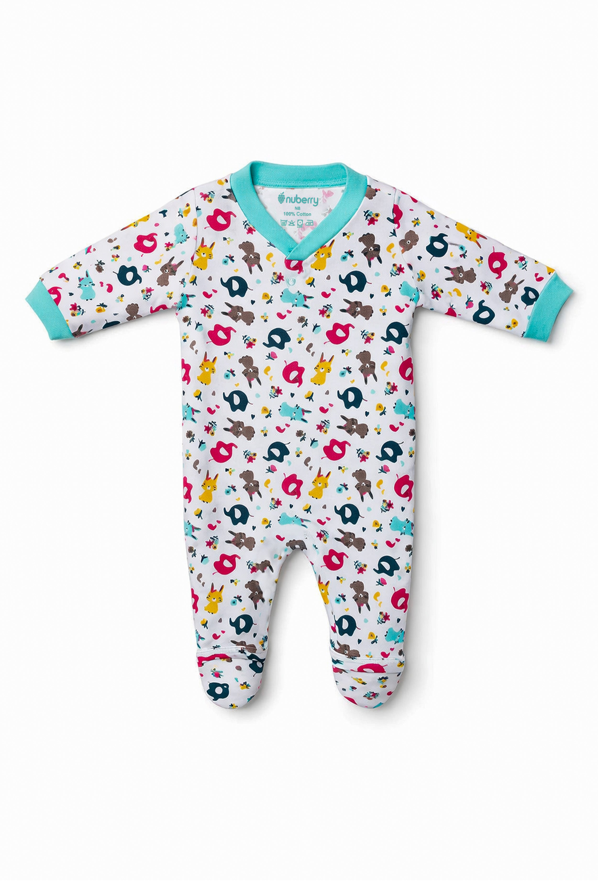 Soft & Safe Baby Sleep Suits – Pack of 3 - Nuberry