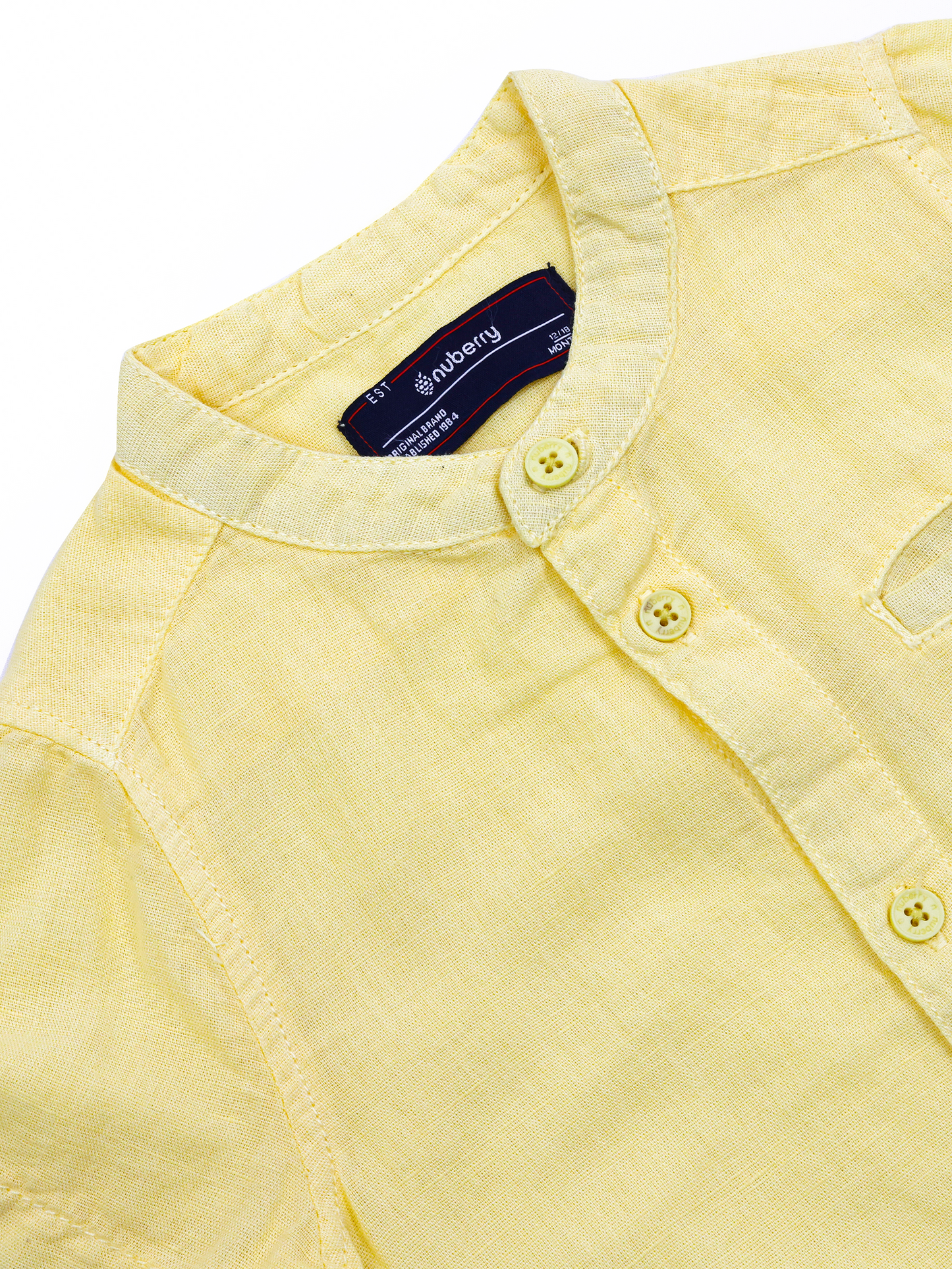 Light Yellow Organic Linen Shirt for Boys